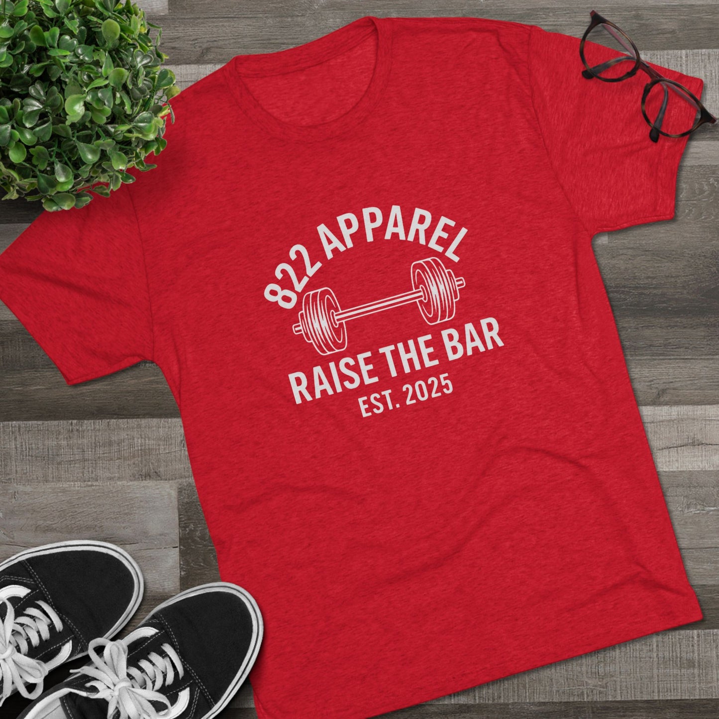 Raise The Bar Weightlifting Tee - 822 Apparel Gym Shirt (Est. 2025)