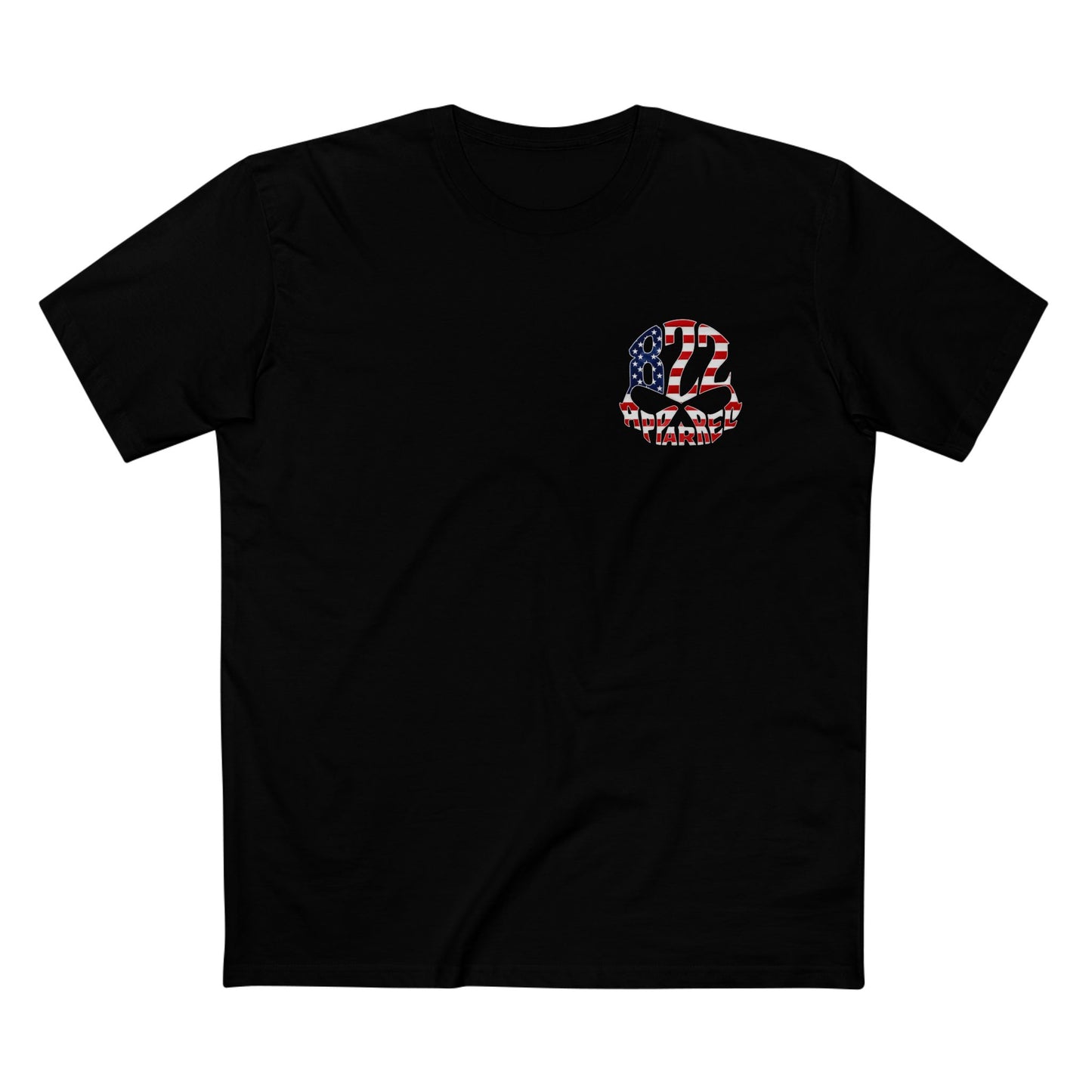 American Flag 822 Skull Tee - Patriotic Military Support T-Shirt