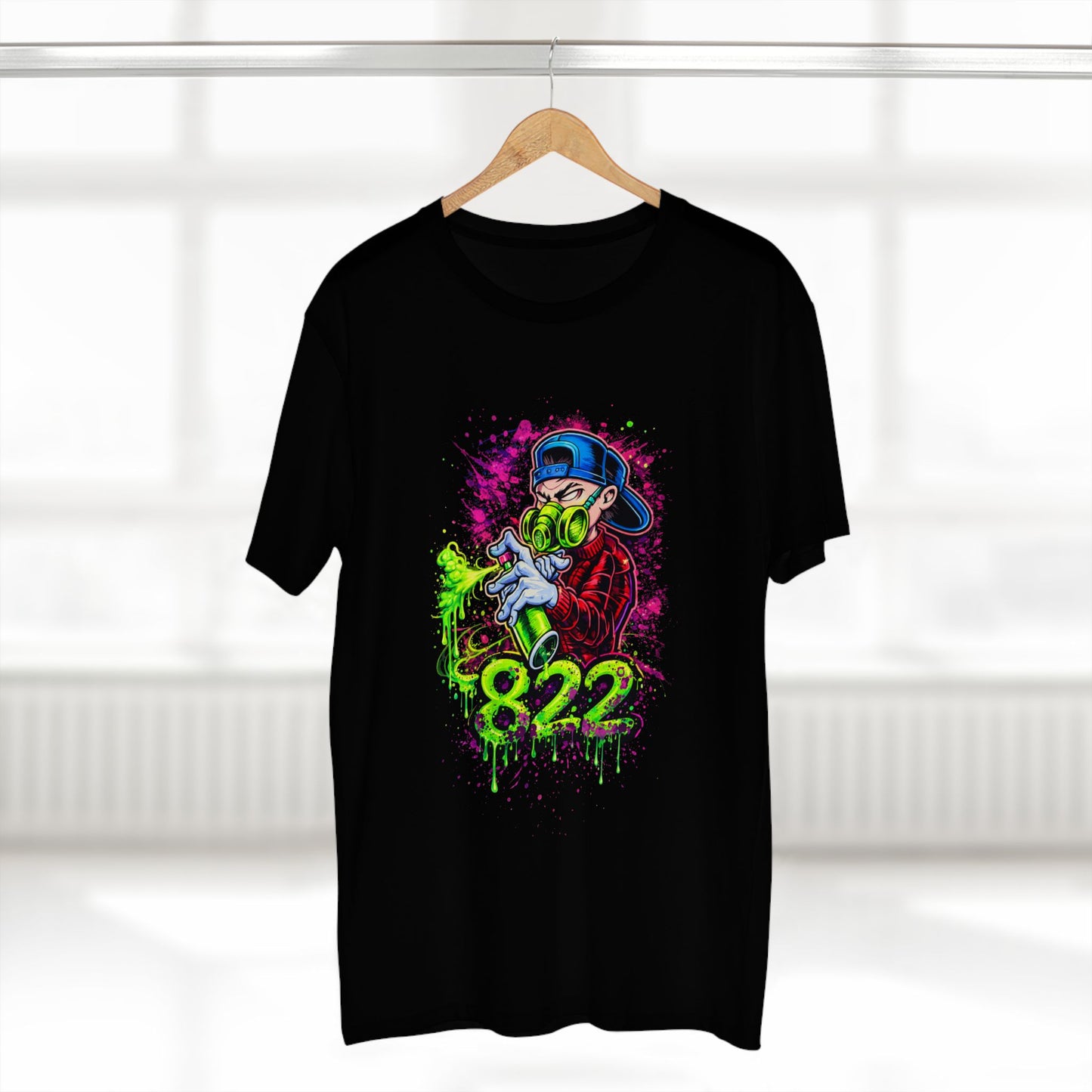Graffiti Gas Mask Tee — 822 Street Art Graphic T-Shirt