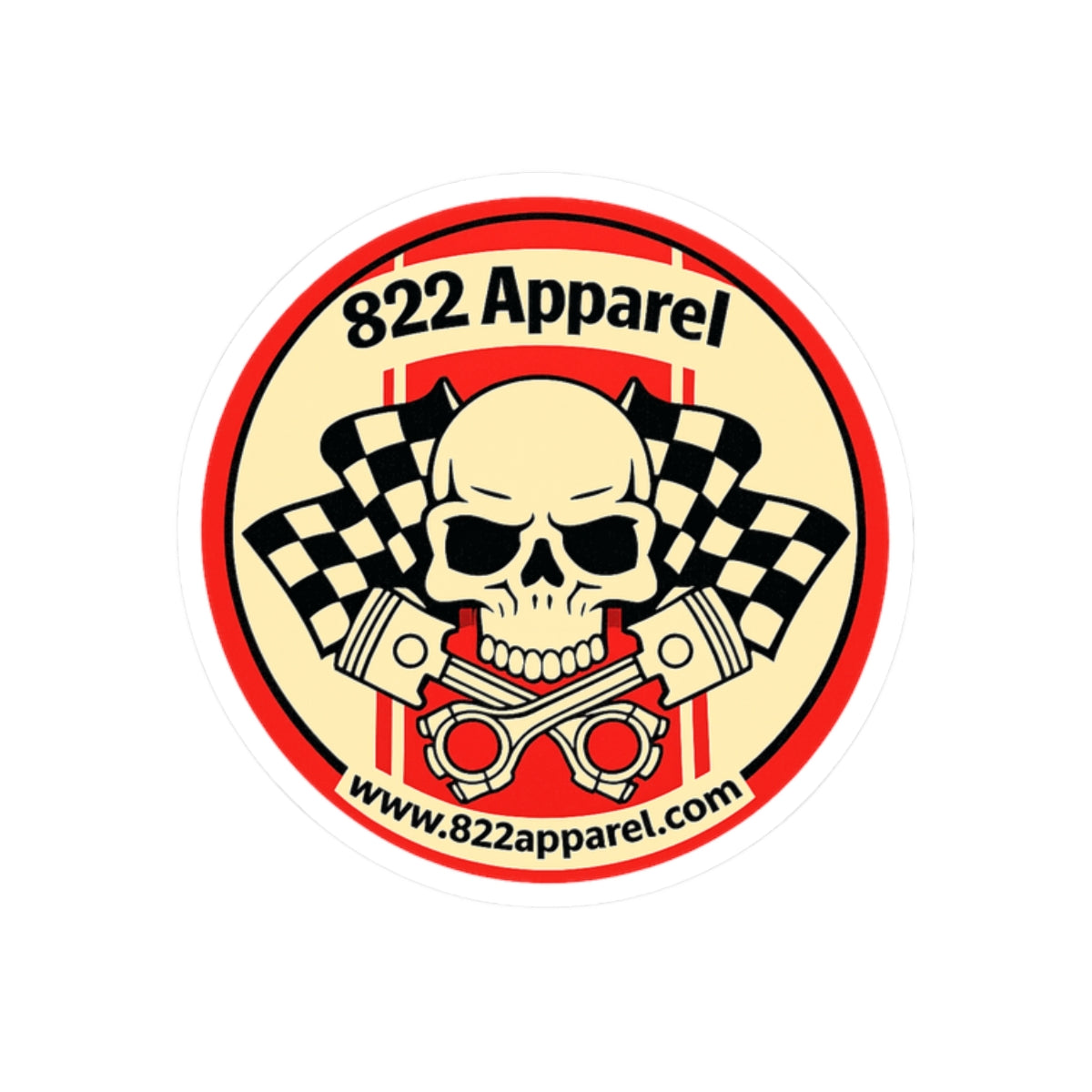 Skull Racing Logo Sticker — 822 Apparel Kiss-Cut Car & Laptop Decal