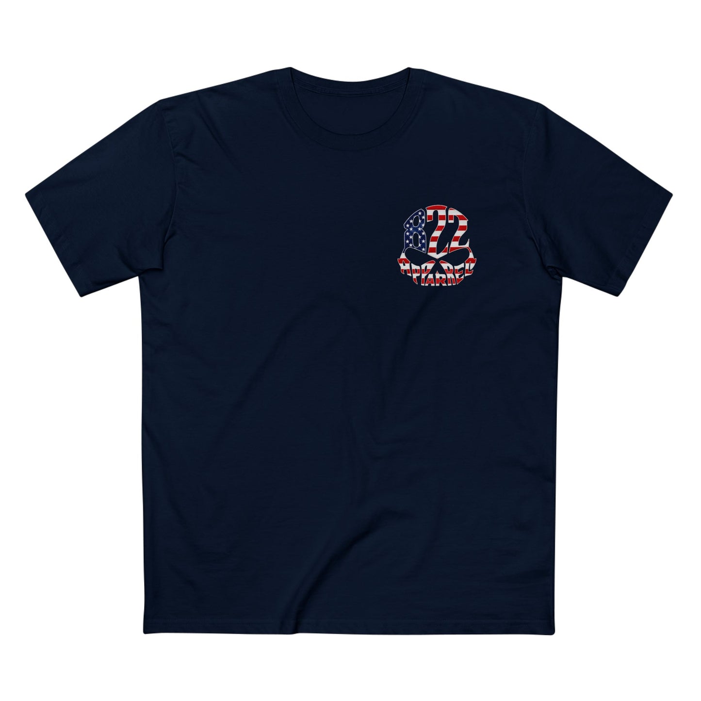 American Flag 822 Skull Tee - Patriotic Military Support T-Shirt