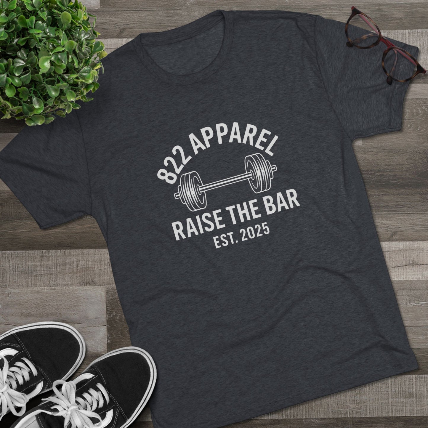 Raise The Bar Weightlifting Tee - 822 Apparel Gym Shirt (Est. 2025)