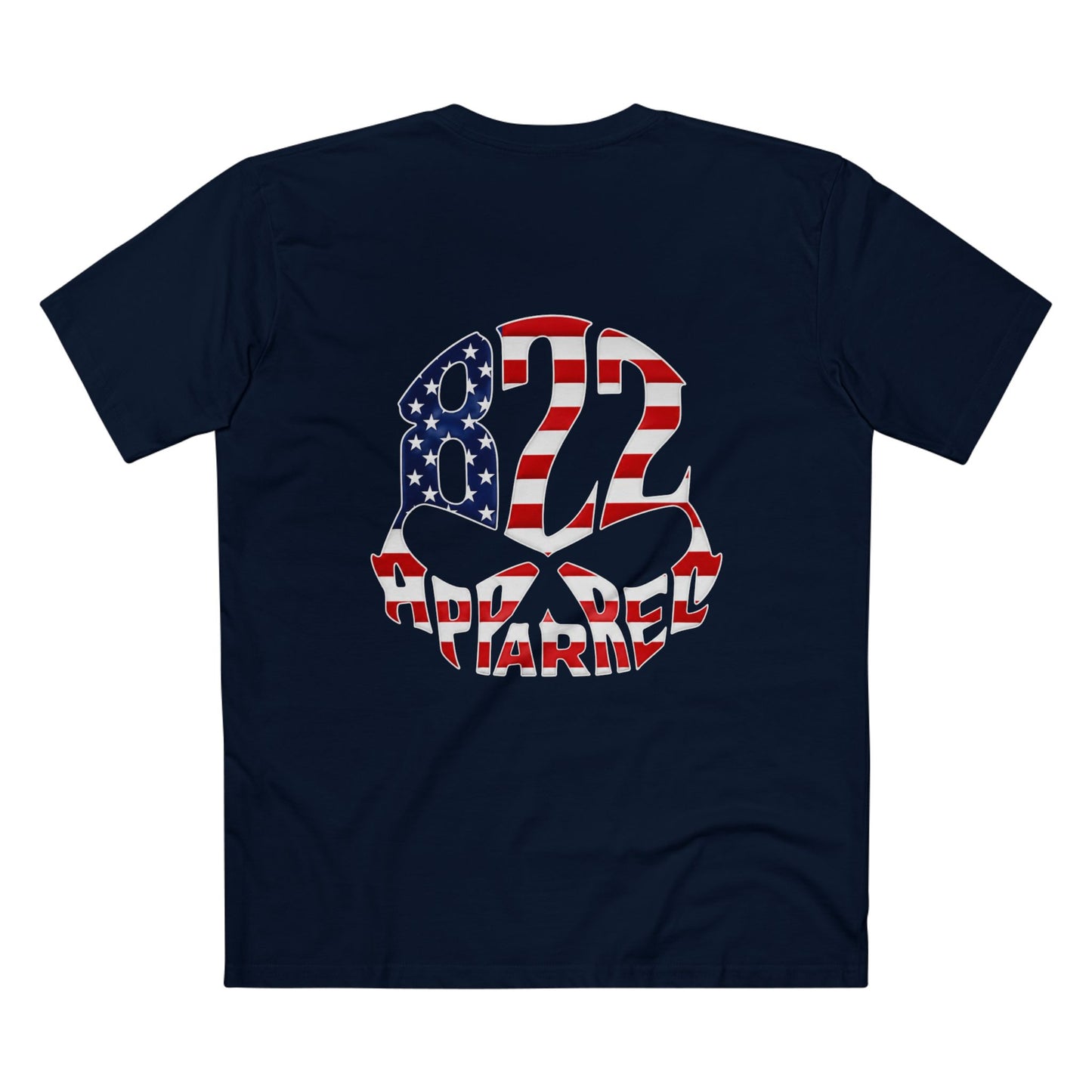 American Flag 822 Skull Tee - Patriotic Military Support T-Shirt