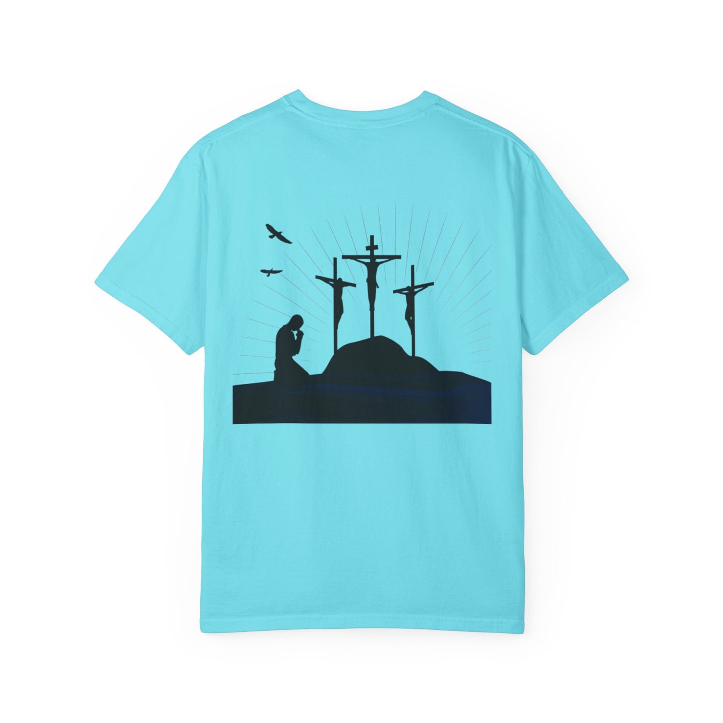 Faith-Inspired Unisex Garment-Dyed T-Shirt with Spiritual Artwork