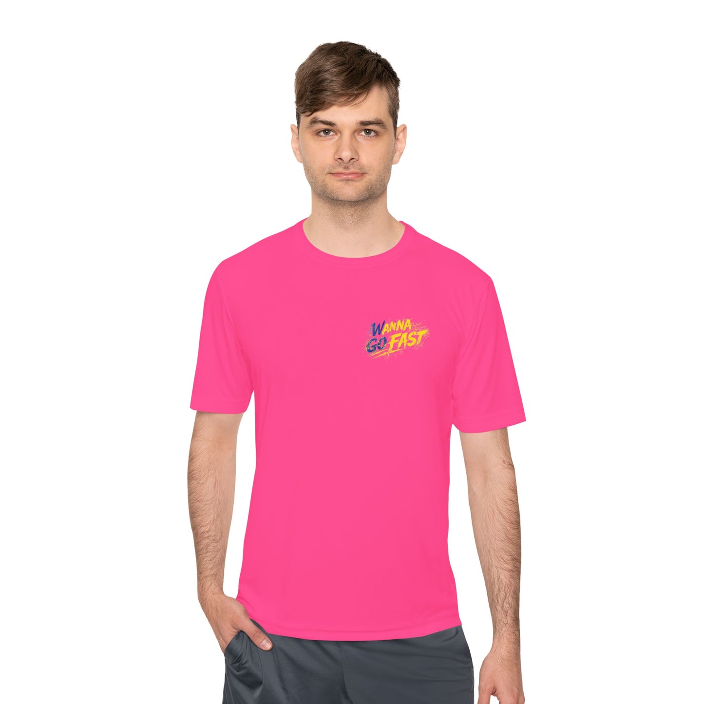 Wanna go Fast Racing Tee — Vintage Sponsor Patch Graphic