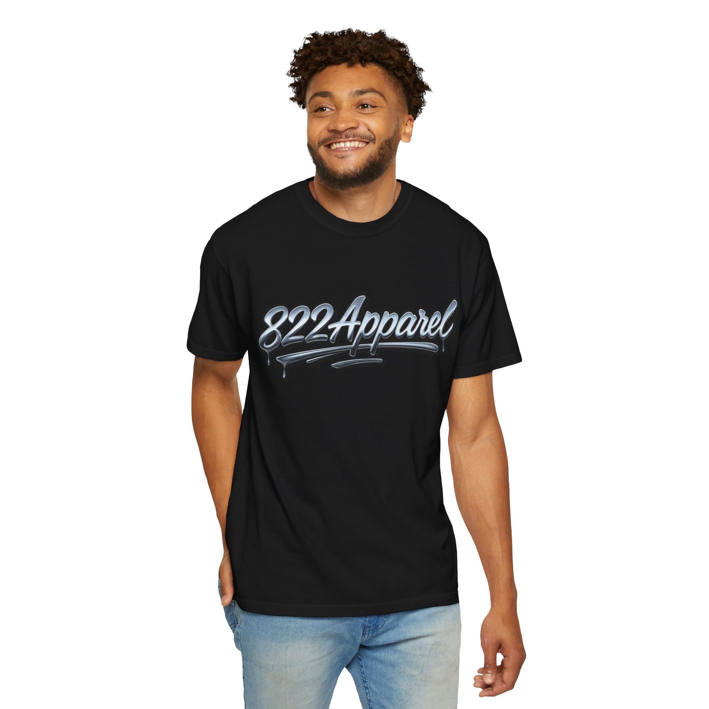 822Apparel Script T-Shirt — Vintage Chrome Logo Tee