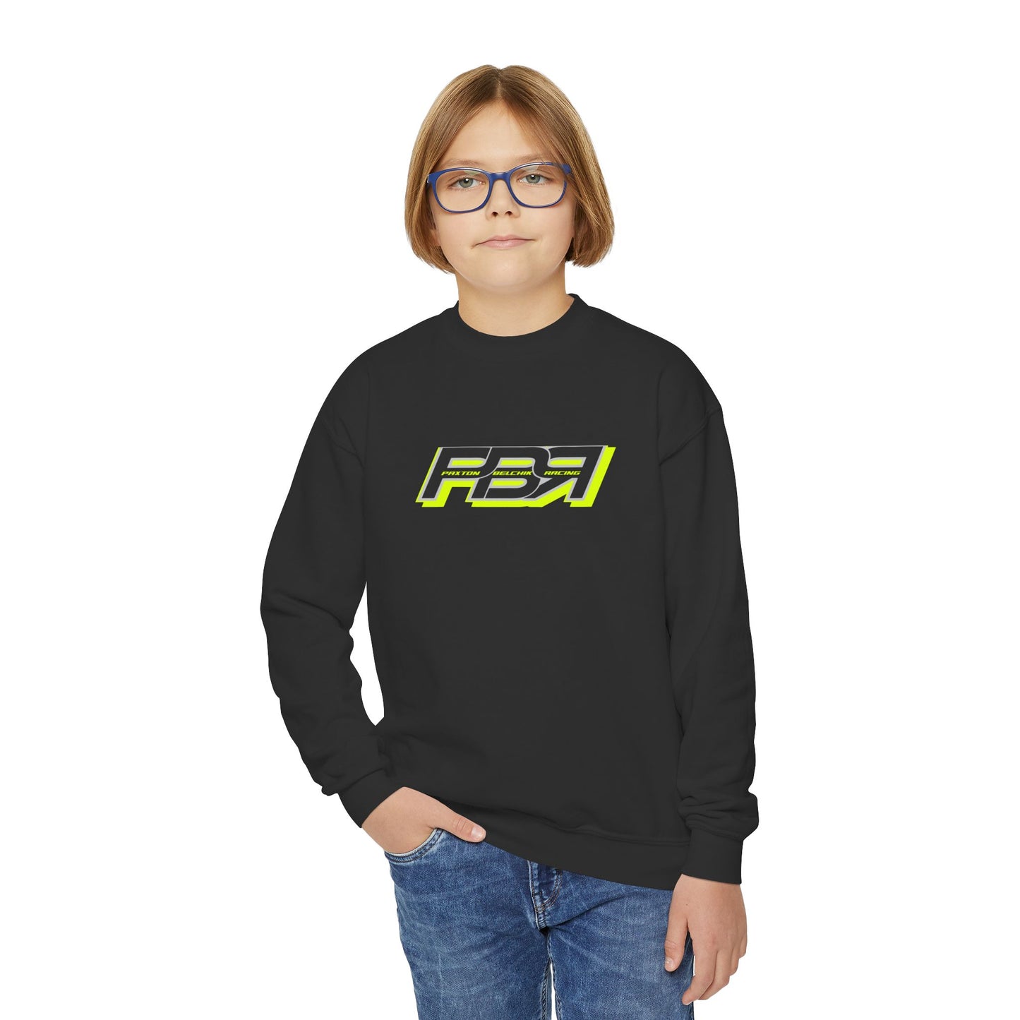 PBR Youth Crewneck Sweatshirt - Bold Racing Design for Young Fans