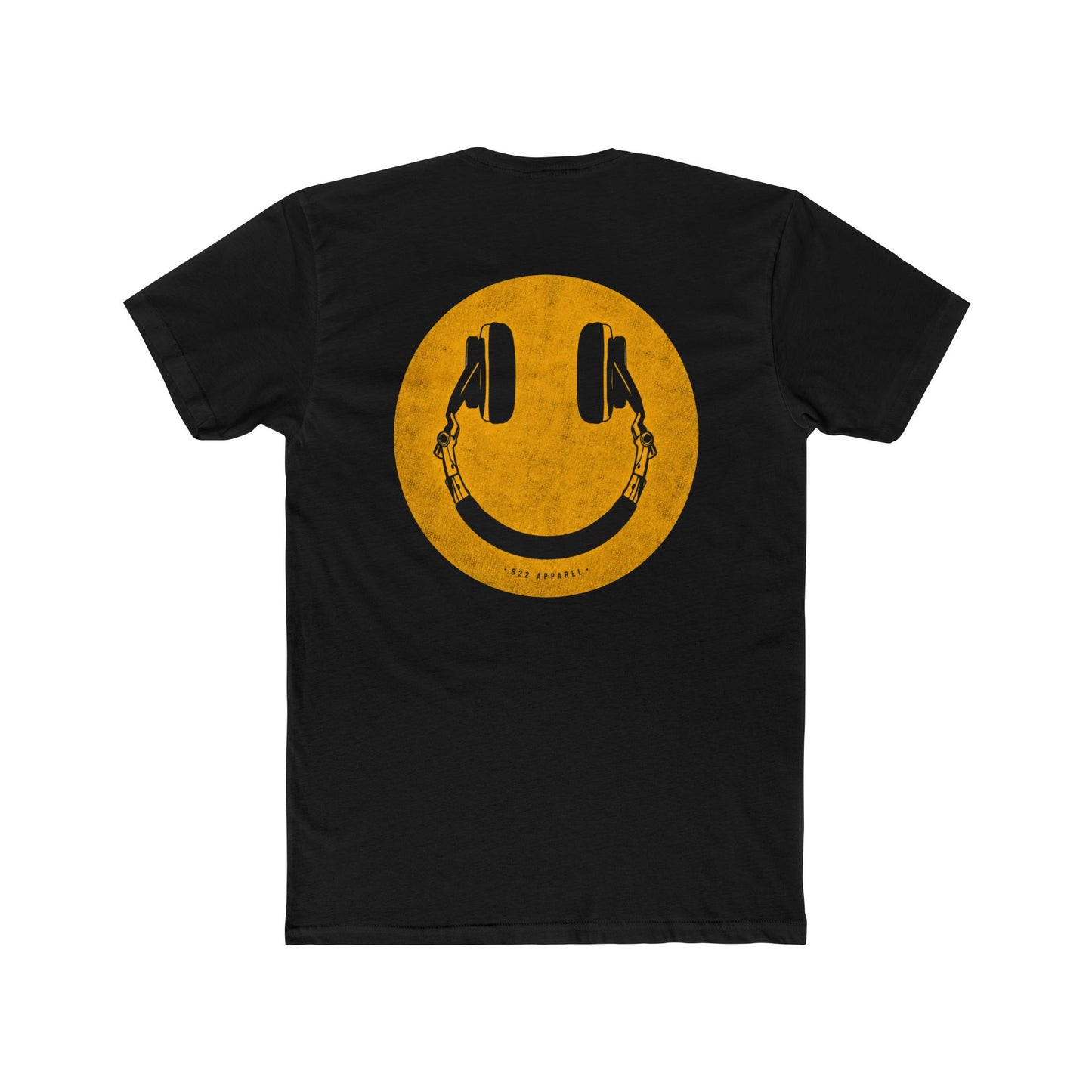 Smiley Headphones Graphic Tee — Vintage DJ Music T‑Shirt