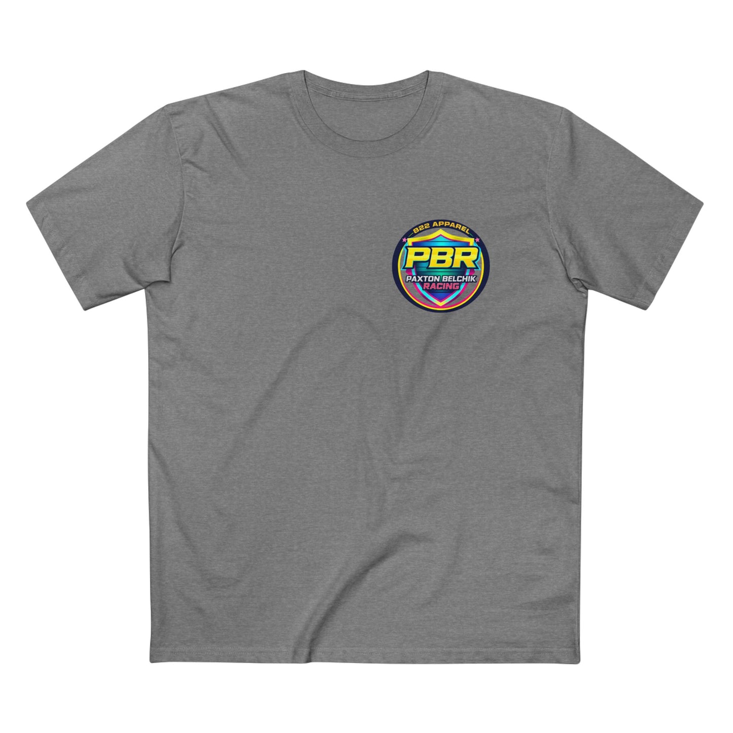 PBR Paxton Belchik Racing Tee — Neon Shield Racing Logo T‑Shirt