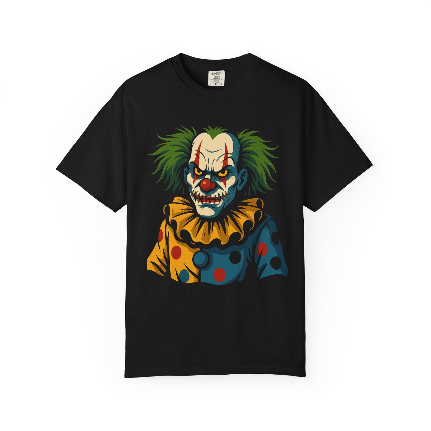 Creepy Clown T-Shirt | Unisex Garment-Dyed Shirt, Spooky Halloween Apparel, Unique Graphic Tee, Gifts for Horror Fans