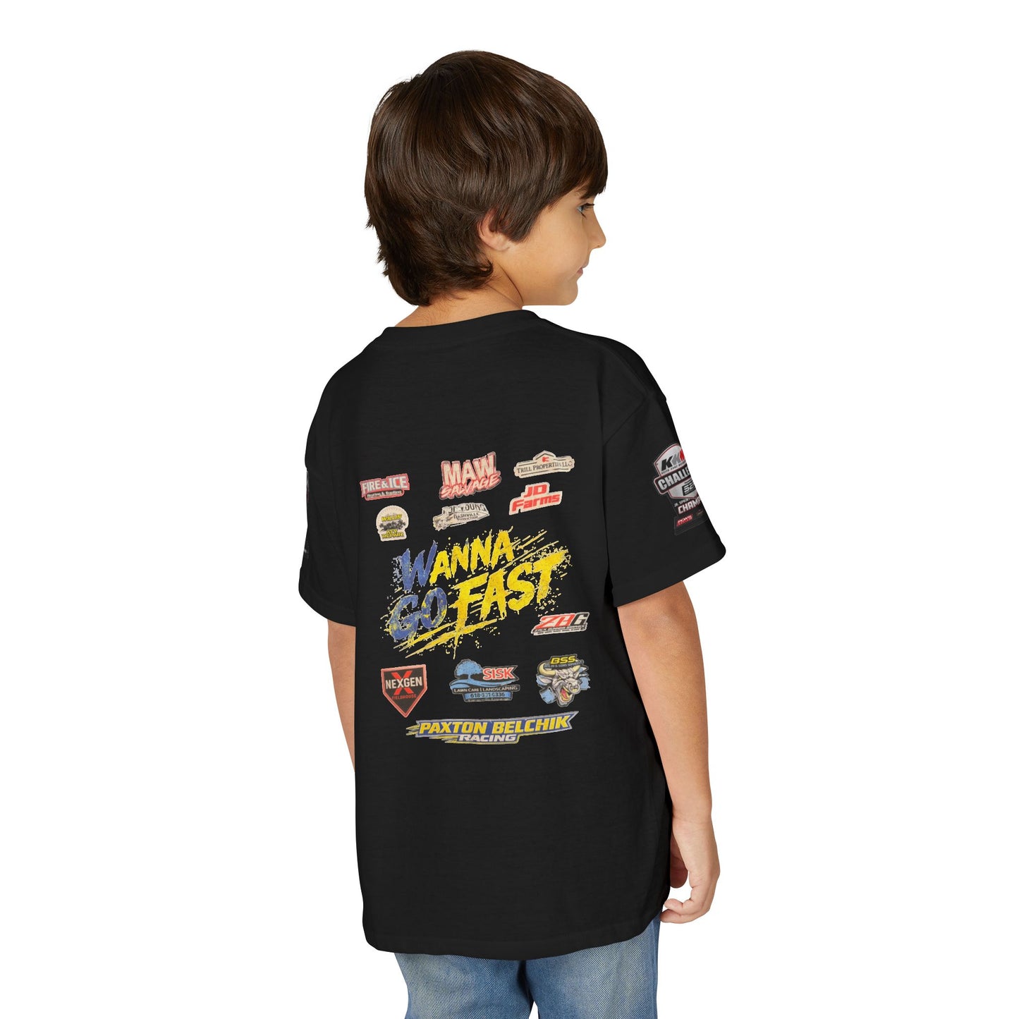 Youth Racing T-Shirt — "Wanna Go Fast" Graphic Tee