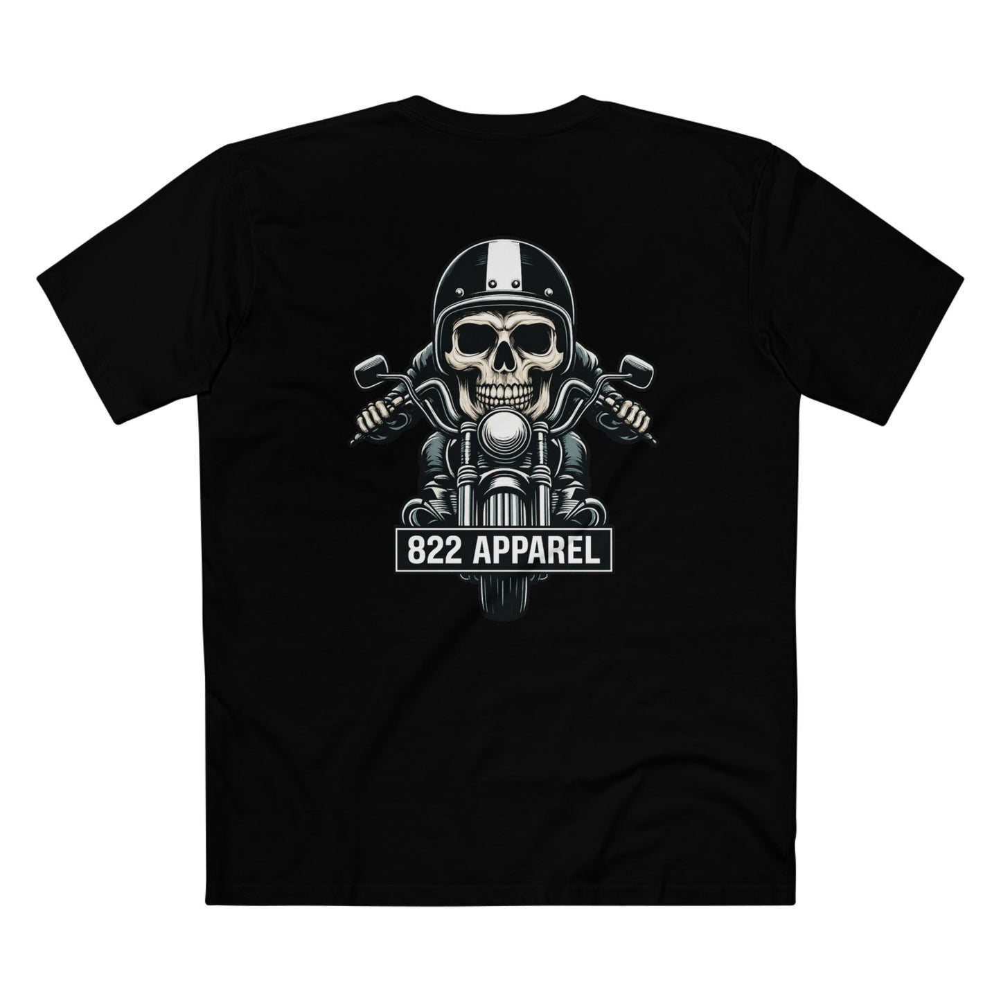 Skull Biker Tee — 822 Apparel Motorcycle Skull T-Shirt