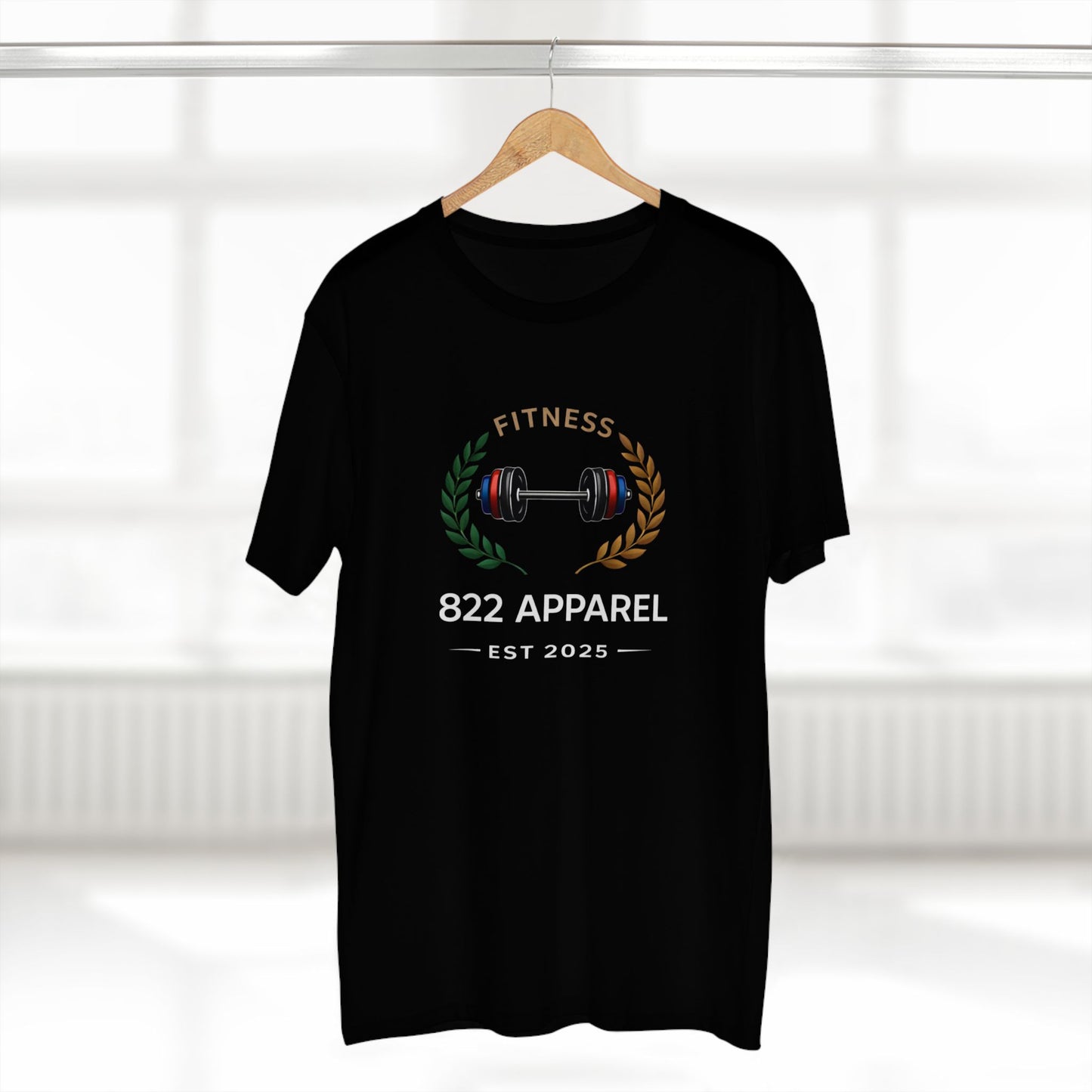 Fitness Barbell T-Shirt – 822 Apparel EST 2025 Casual Gym Tee