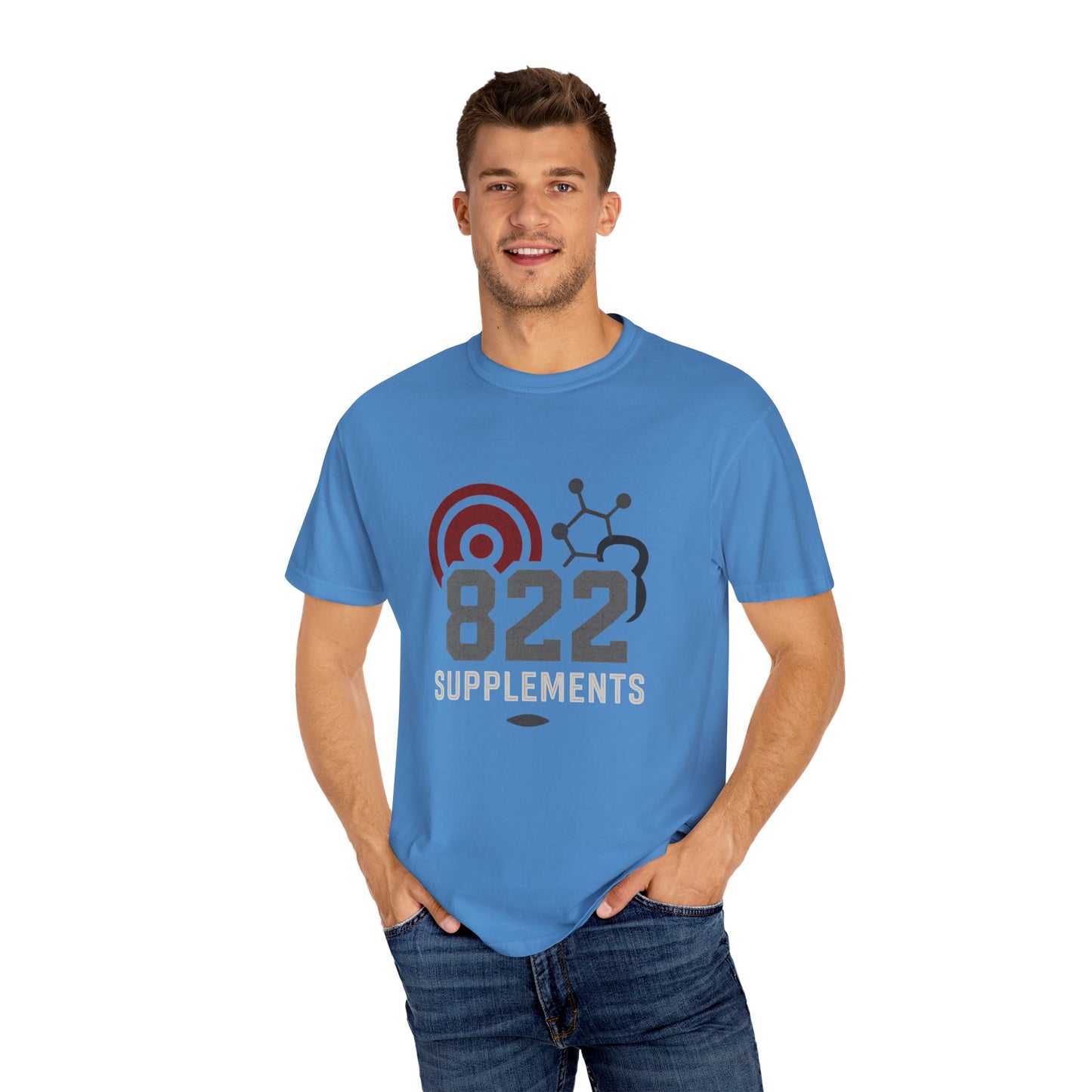 Unisex Garment-Dyed T-shirt | 822 Supplements Vibe, Casual Wear, Gift for Fitness Enthusiasts, Workout Apparel, Everyday Comfort