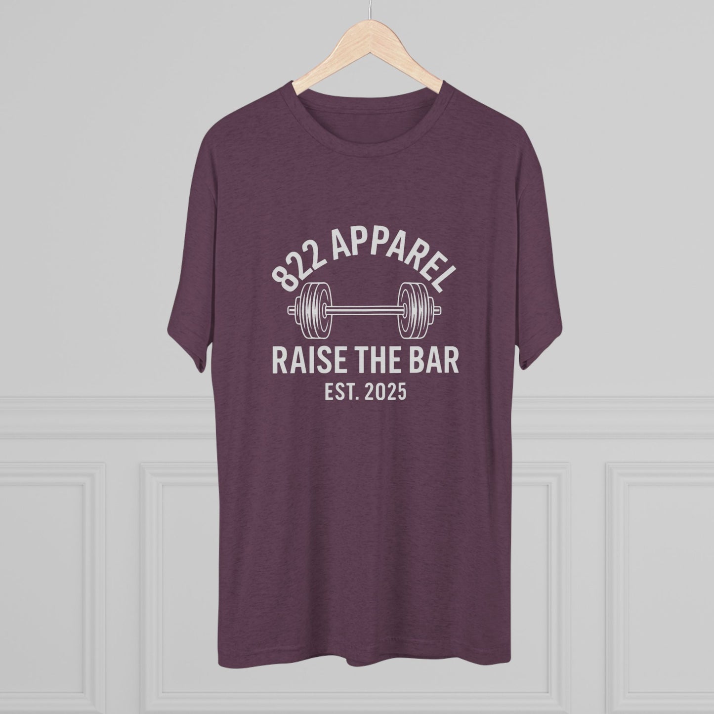 Raise The Bar Weightlifting Tee - 822 Apparel Gym Shirt (Est. 2025)