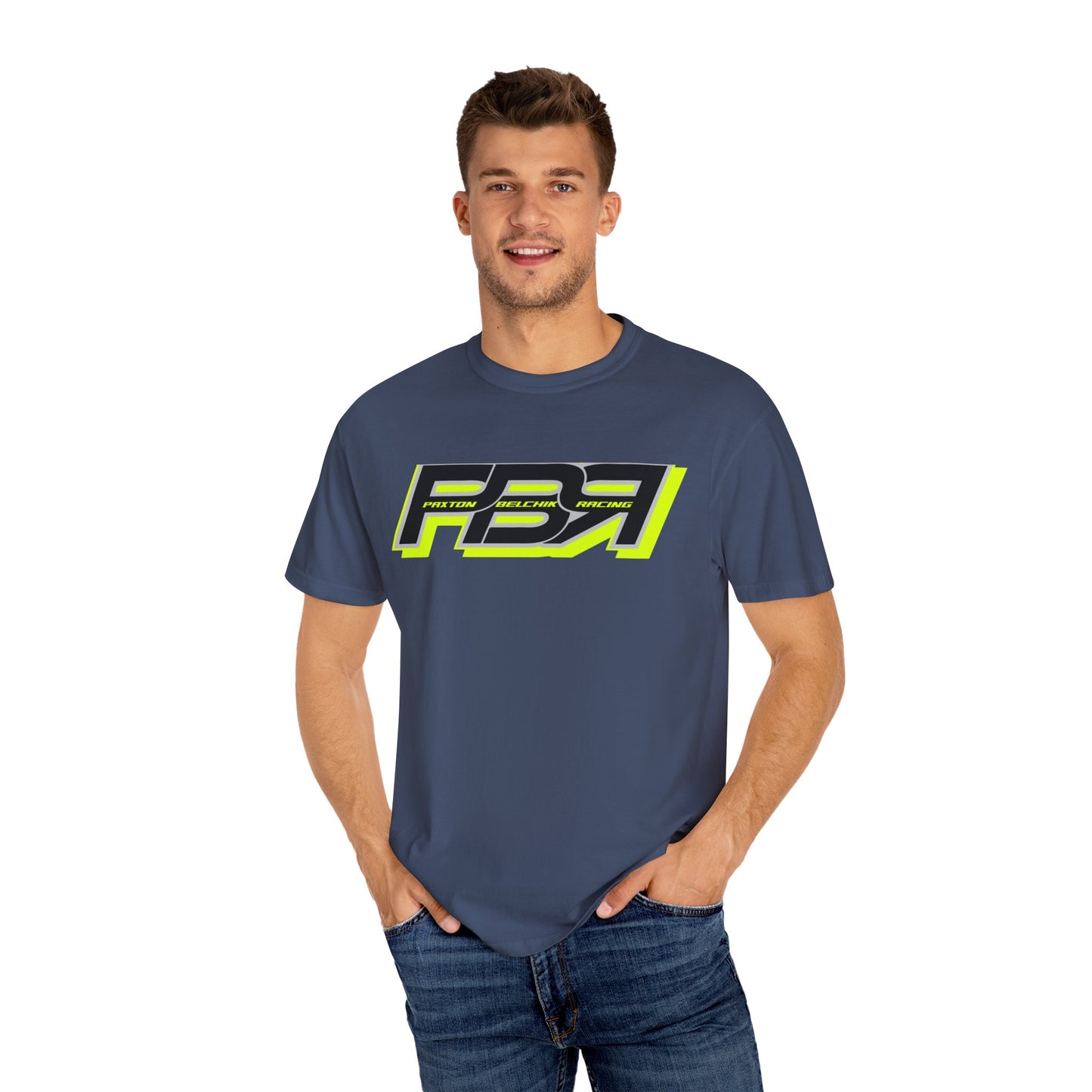 PBR Unisex Garment-Dyed Racing T-Shirt with Bold Graphics