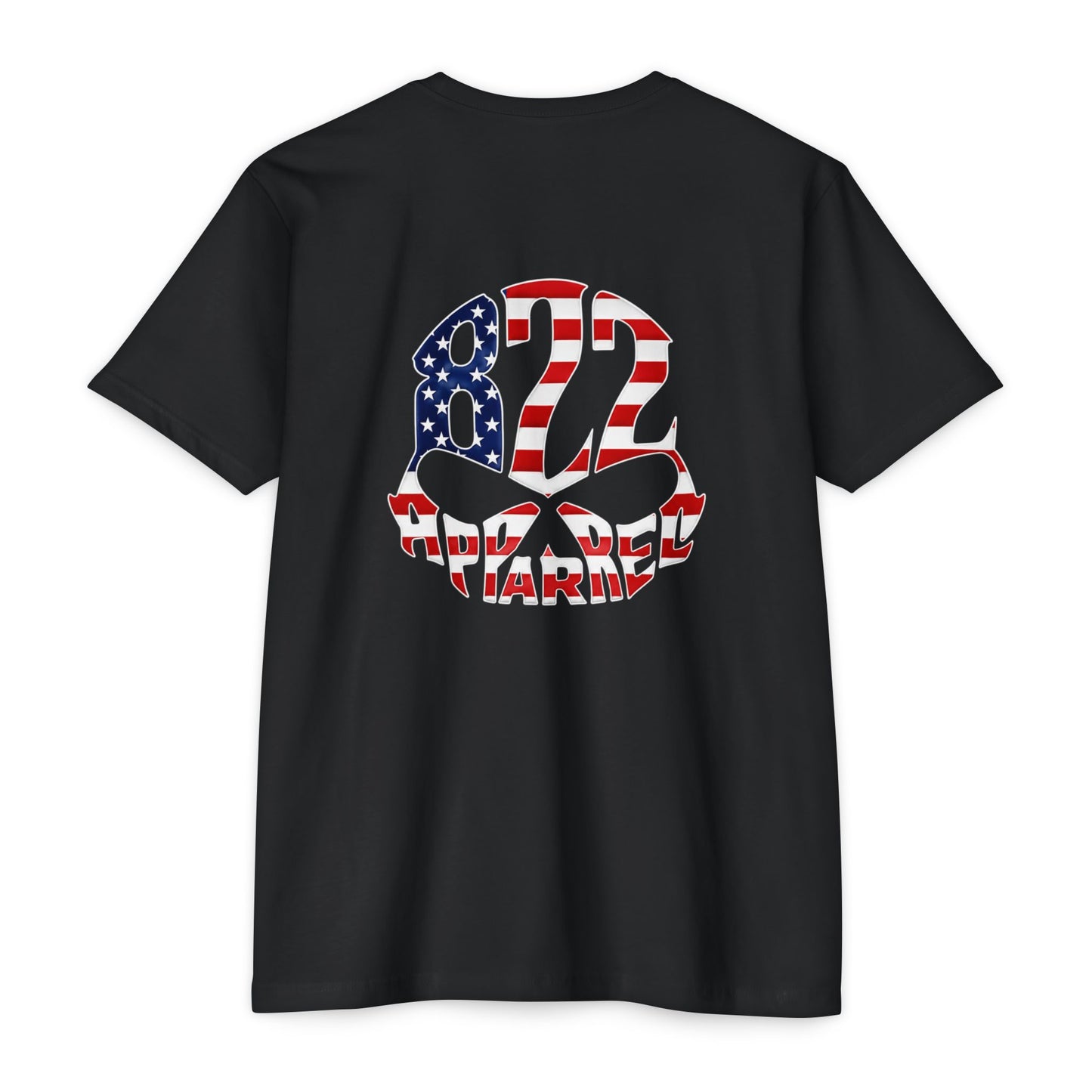 822 Patriotic Skull T-Shirt — American Flag Helmet Design