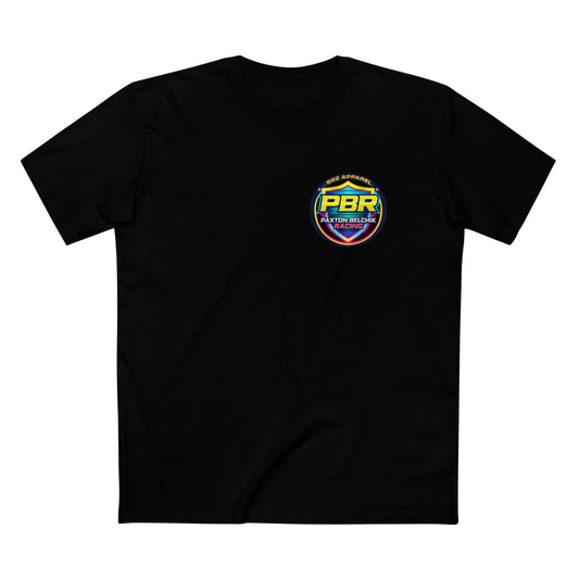 PBR Paxton Belchik Racing Tee — Neon Shield Racing Logo T‑Shirt