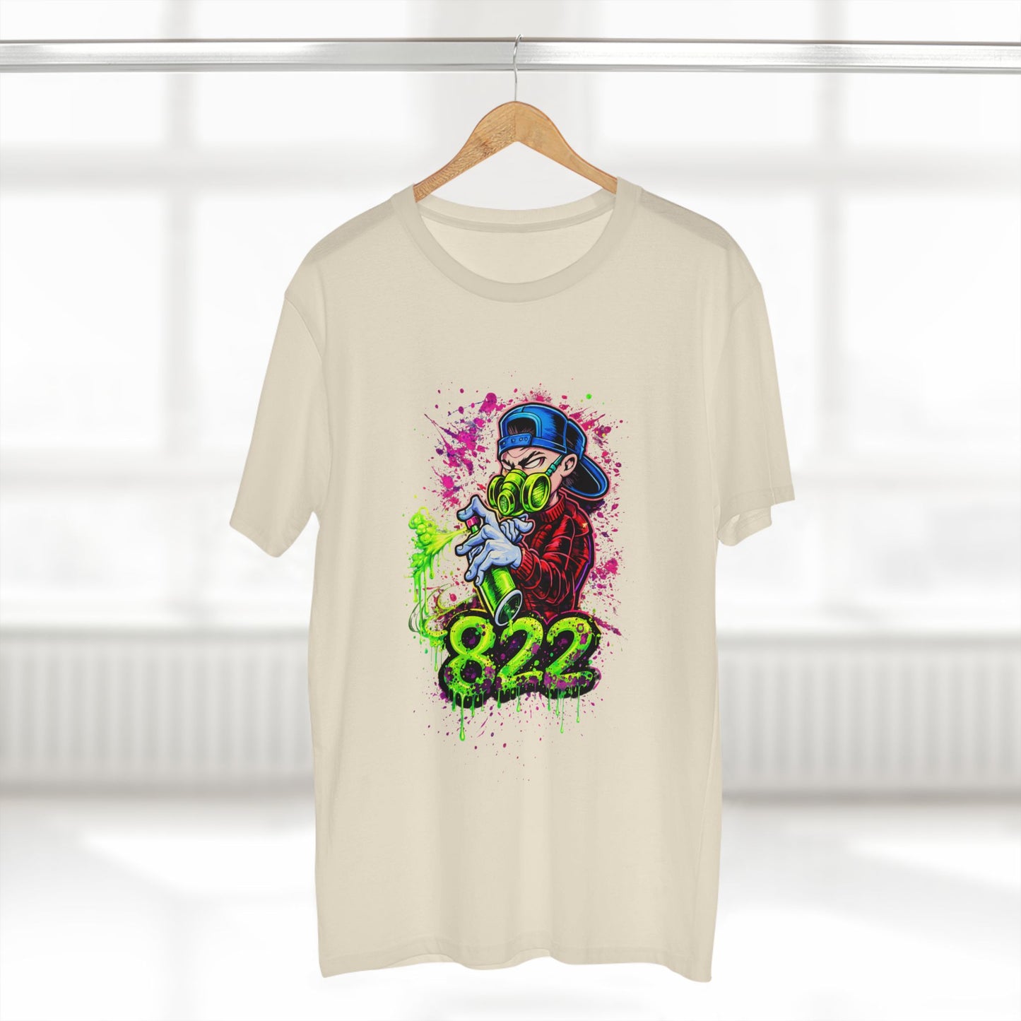 Graffiti Gas Mask Tee — 822 Street Art Graphic T-Shirt