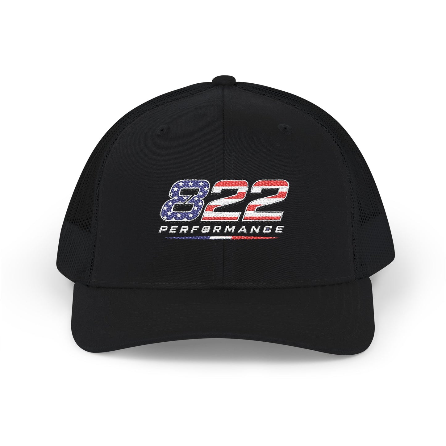 Trucker Cap — "822 Performance" American Flag Racing Snapback