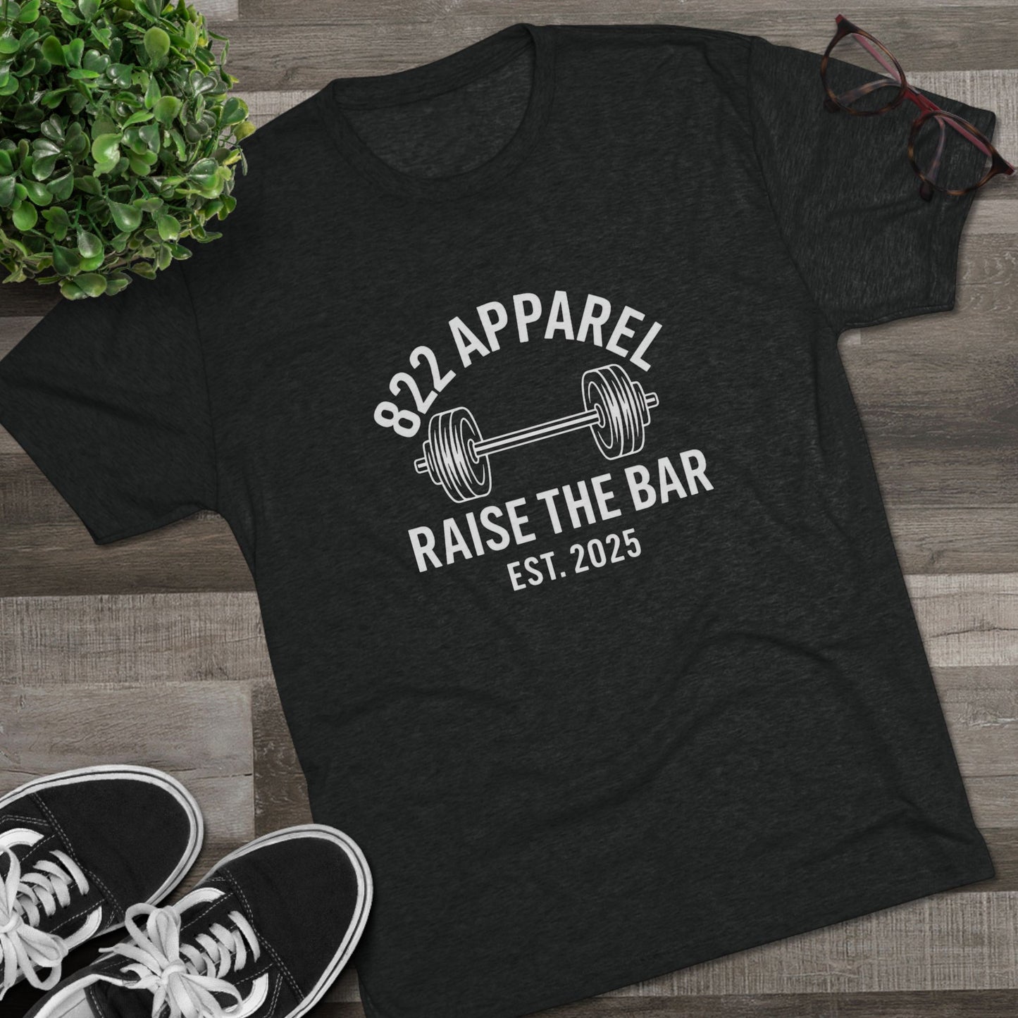 Raise The Bar Weightlifting Tee - 822 Apparel Gym Shirt (Est. 2025)