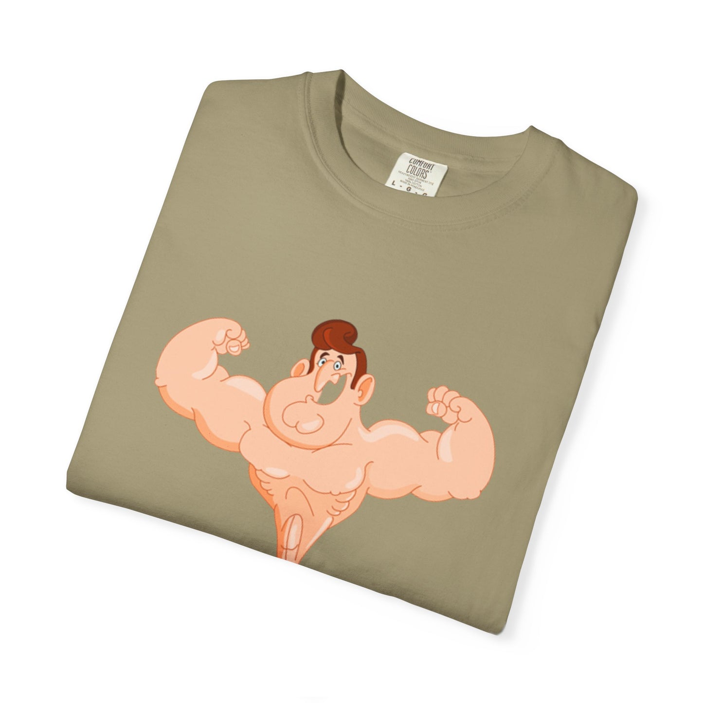 Fun Cartoon Muscle Man T-Shirt - Unisex Garment-Dyed Tee