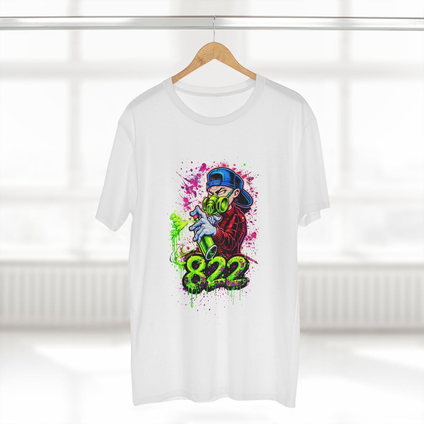 Graffiti Gas Mask Tee — 822 Street Art Graphic T-Shirt