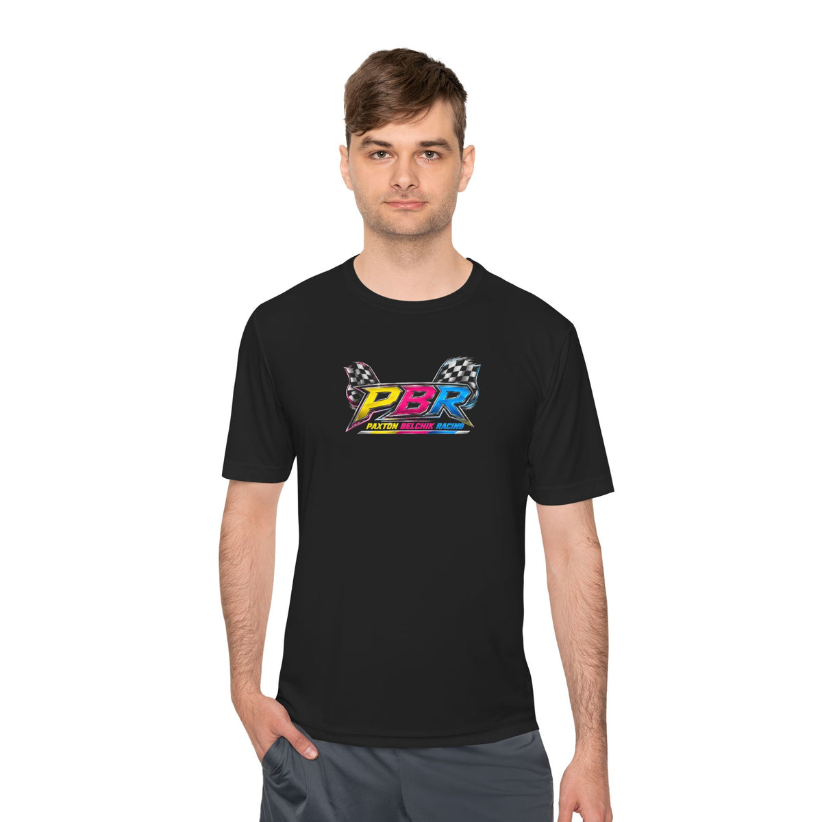 Dri Fit PBR Racing Tee — Vintage Sponsor Patch Graphic
