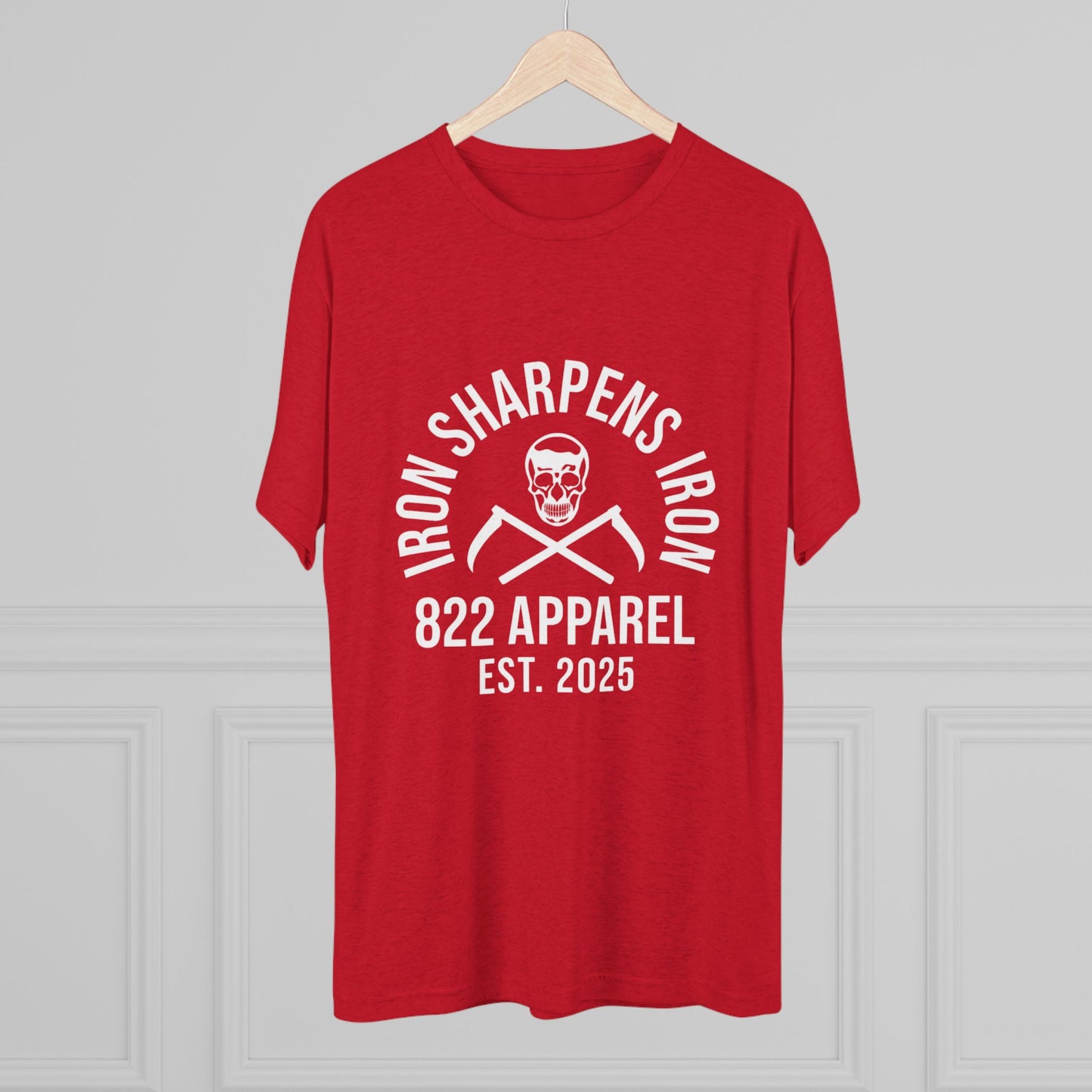 Iron Sharpens Iron Skull Gym Tee – 822 Apparel Est. 2025