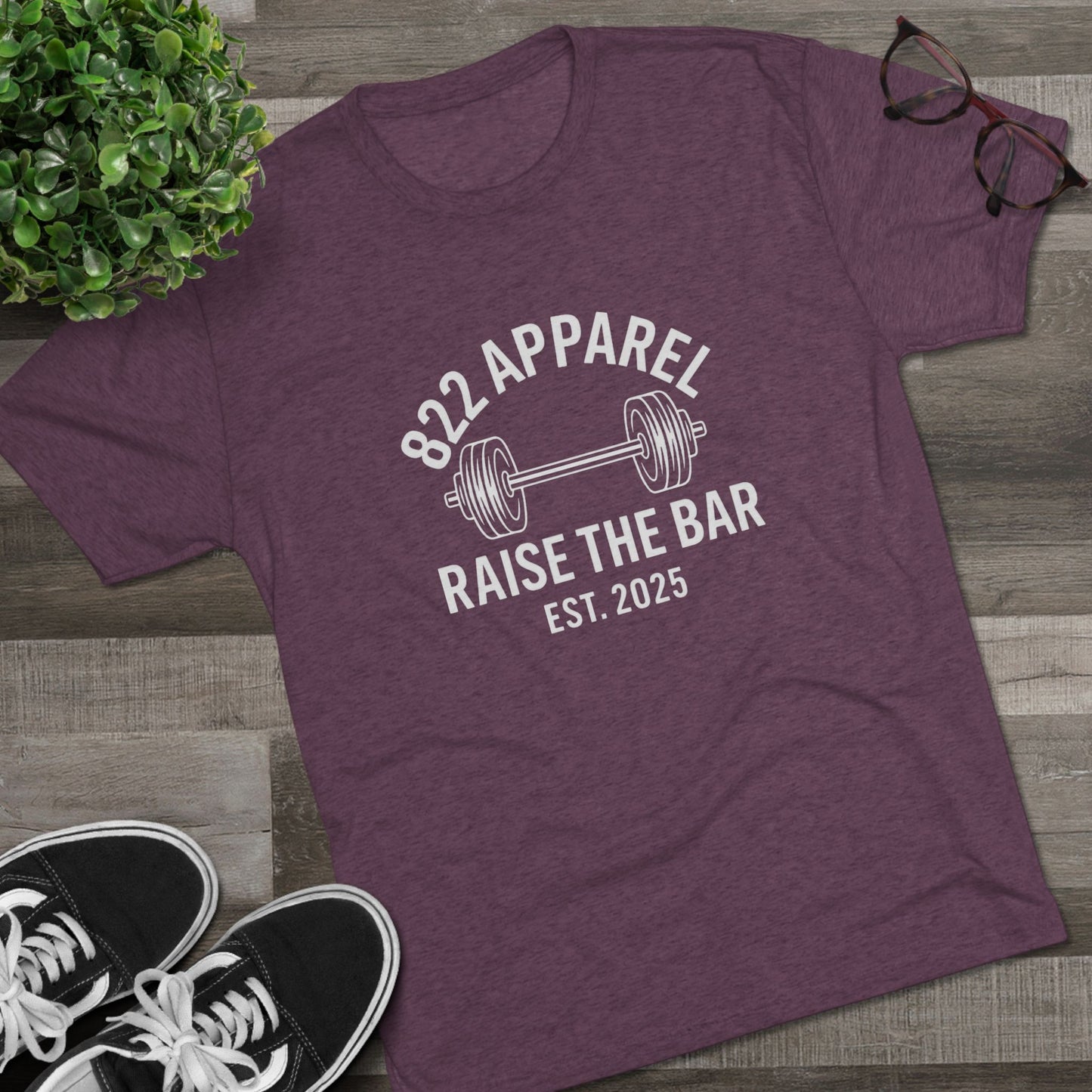 Raise The Bar Weightlifting Tee - 822 Apparel Gym Shirt (Est. 2025)
