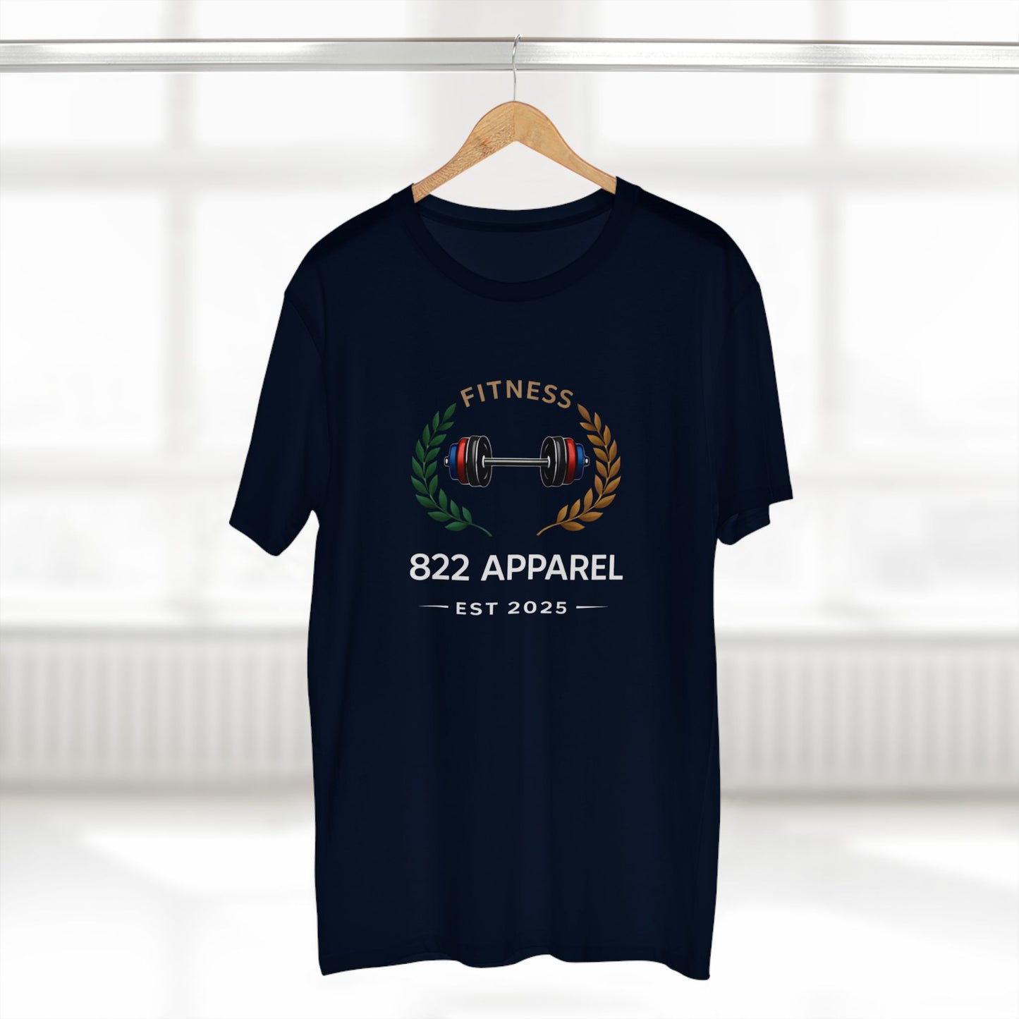 Fitness Barbell T-Shirt – 822 Apparel EST 2025 Casual Gym Tee