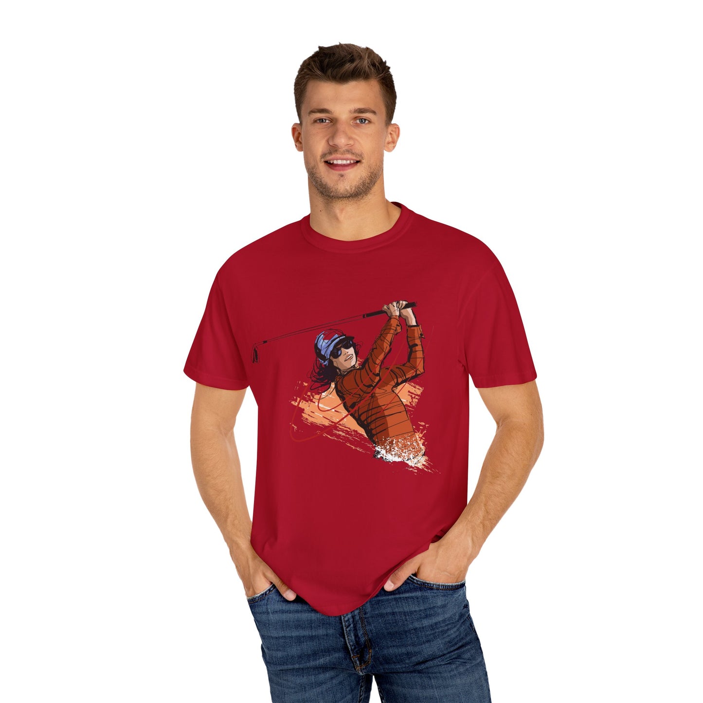Golf Enthusiast Unisex Garment-Dyed T-Shirt - Sporty Graphic Tee