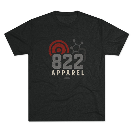 822 Apparel Logo Tee — Retro Signal Graphic Crew T-Shirt