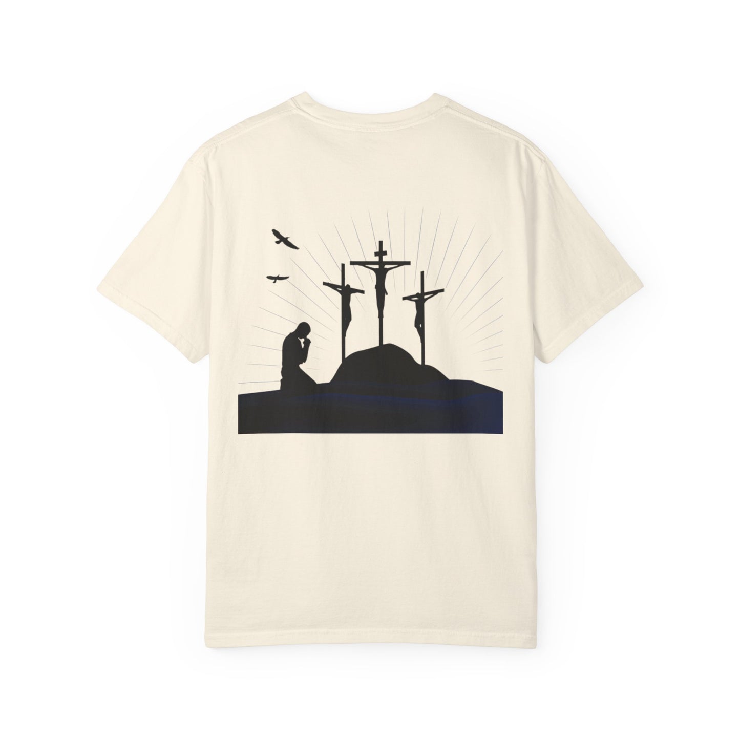 Faith-Inspired Unisex Garment-Dyed T-Shirt with Spiritual Artwork