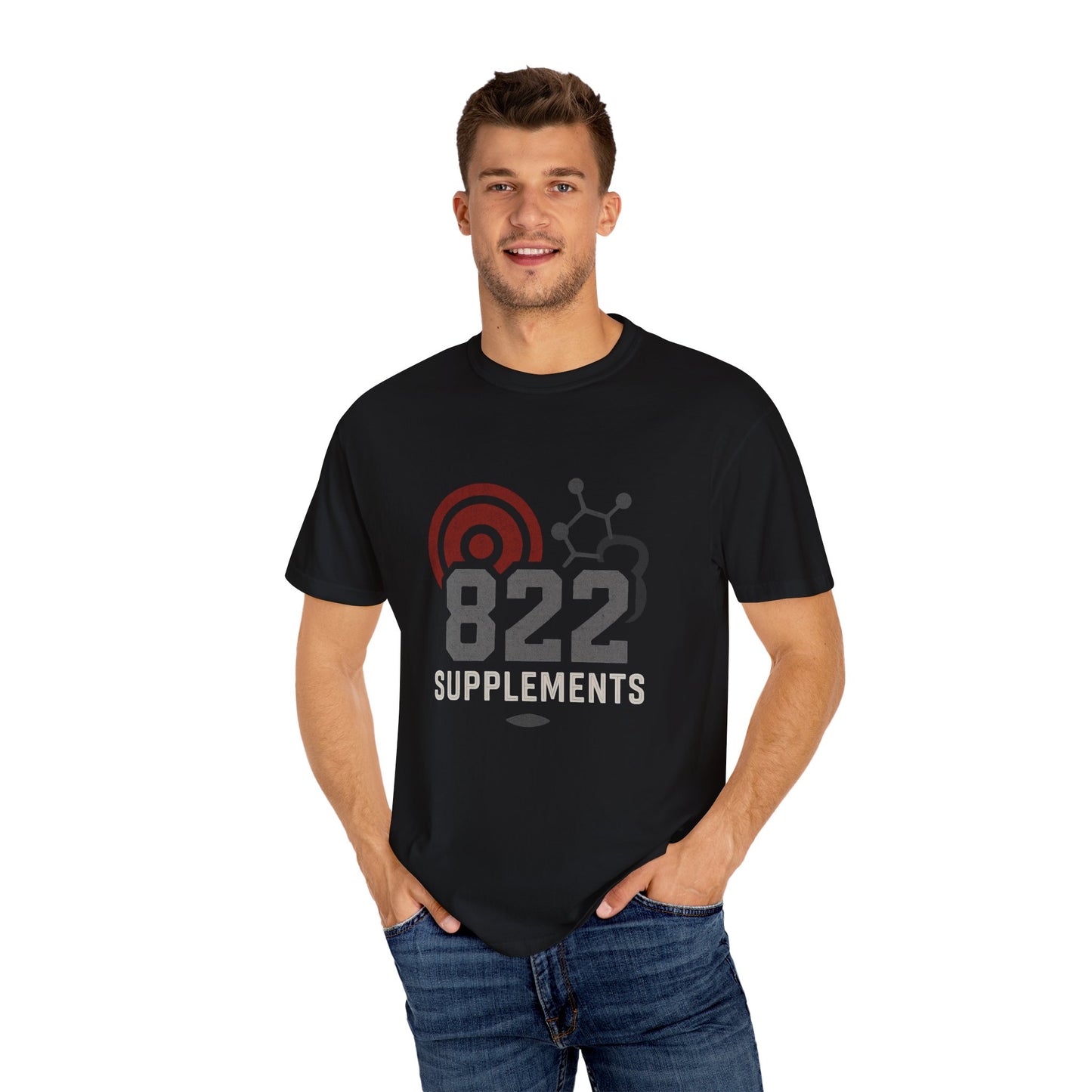 Unisex Garment-Dyed T-shirt | 822 Supplements Vibe, Casual Wear, Gift for Fitness Enthusiasts, Workout Apparel, Everyday Comfort