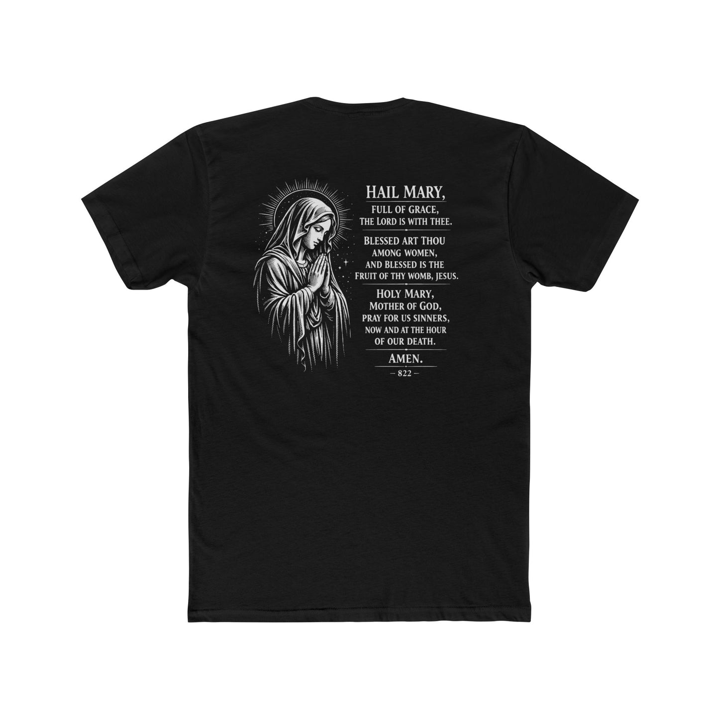Women's — Hail Mary Prayer Tee with Hebrew Tetragrammaton Design