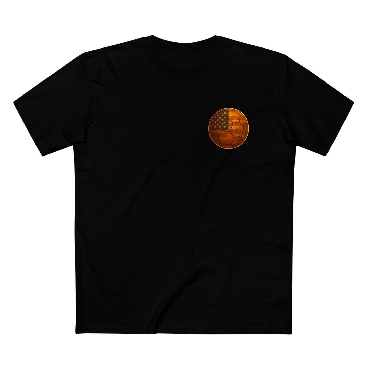 Fútbol Soccer Tee - 822 Apparel Burnt Orange American Flag Soccer Ball Graphic