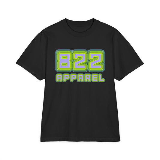 Graphic T-Shirt — Retro Neon "822 Apparel" Logo