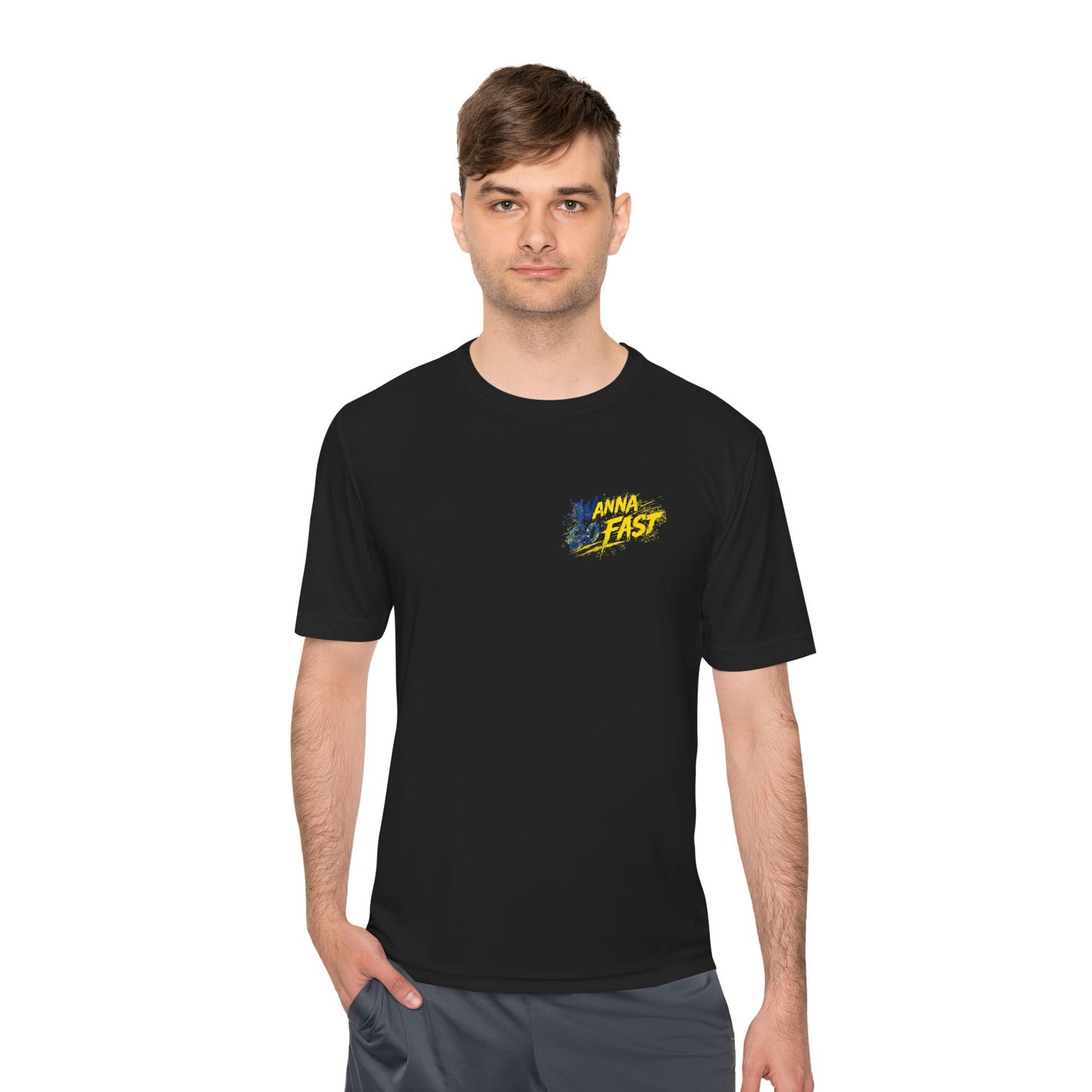 Wanna go Fast Racing Tee — Vintage Sponsor Patch Graphic