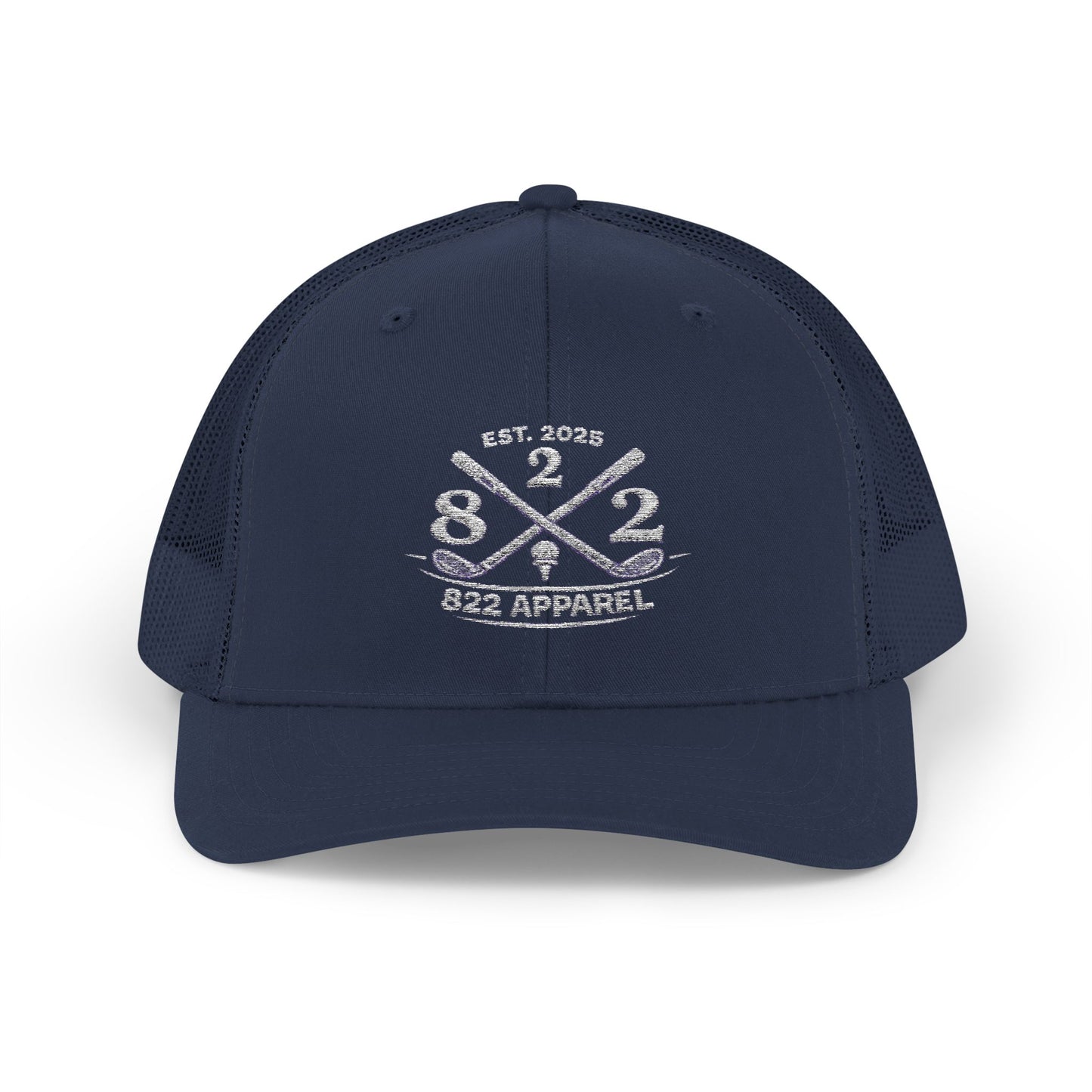 822 Trucker Hat with Crossed Oars Logo — 822 Apparel Snapback Cap