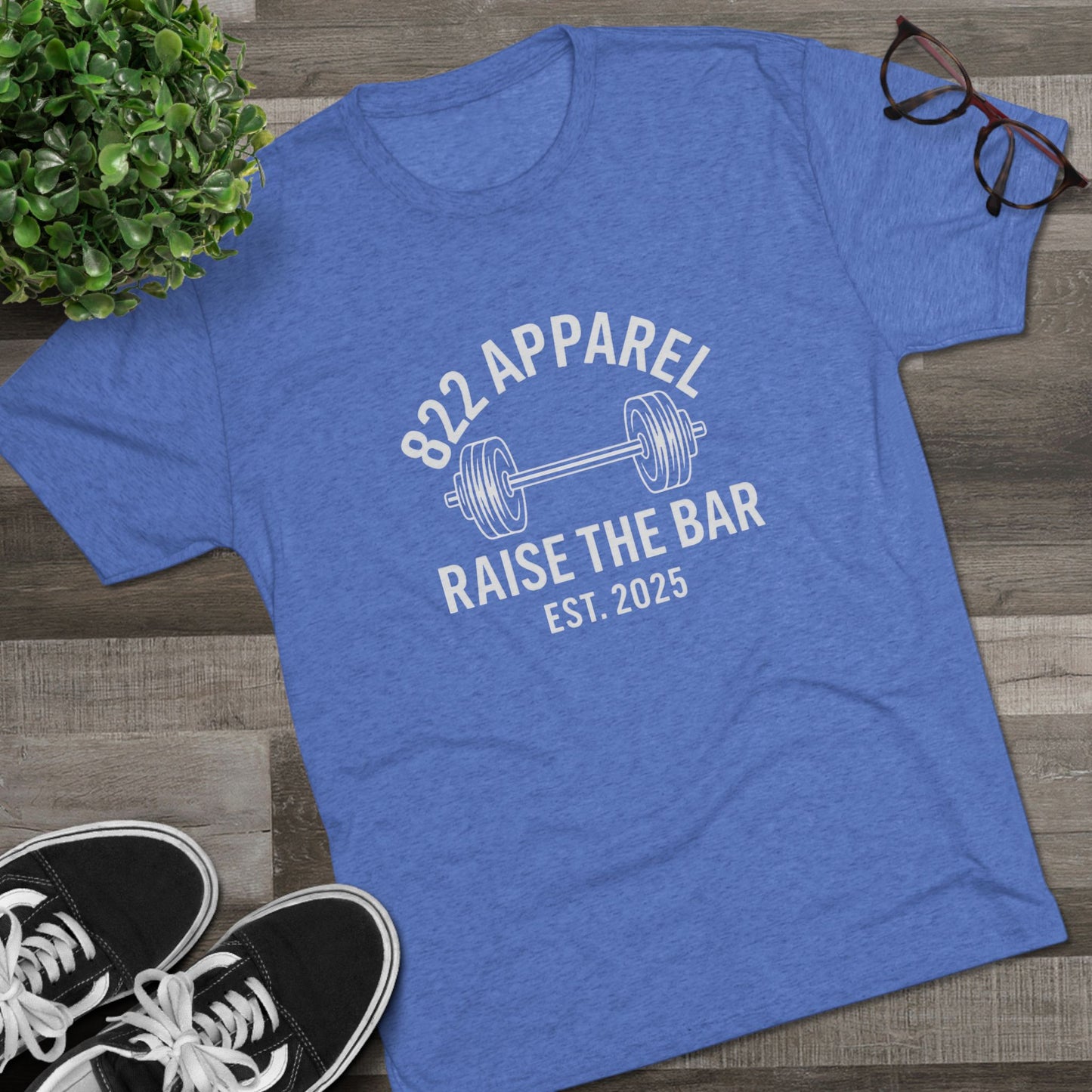 Raise The Bar Weightlifting Tee - 822 Apparel Gym Shirt (Est. 2025)