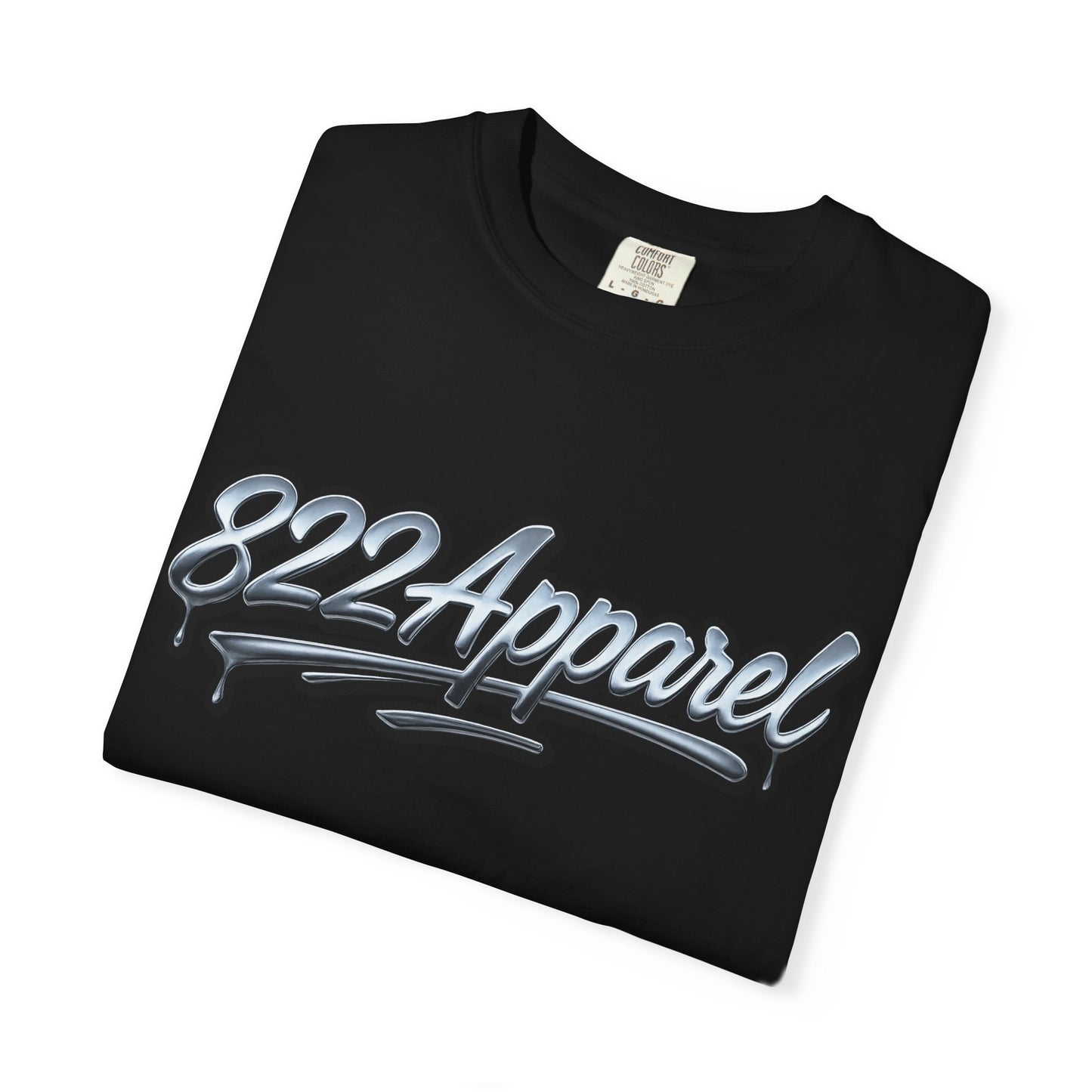 822Apparel Script T-Shirt — Vintage Chrome Logo Tee