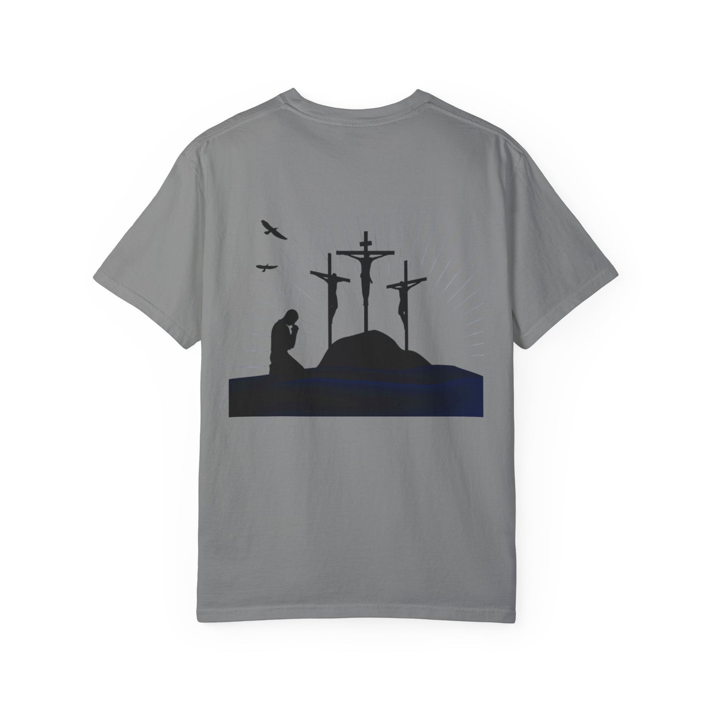 Faith-Inspired Unisex Garment-Dyed T-Shirt with Spiritual Artwork