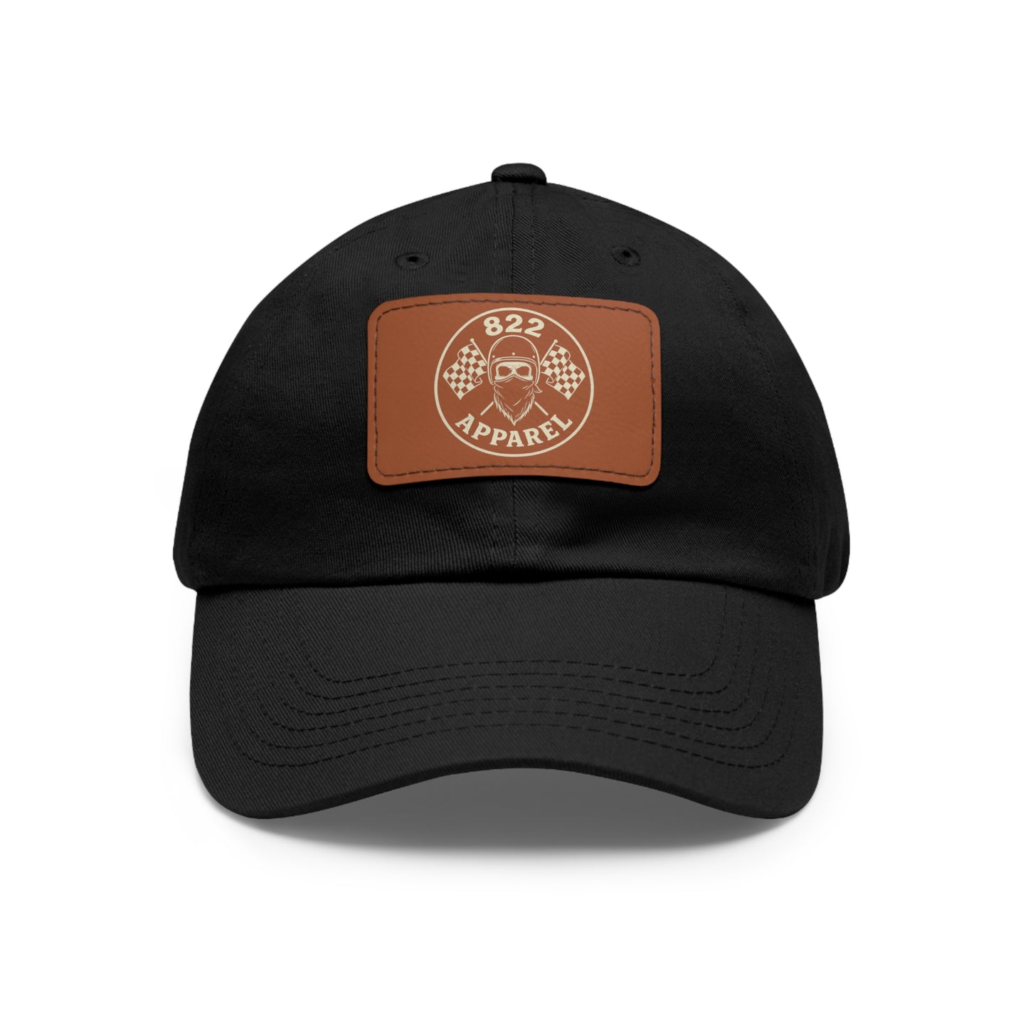 Rugged Dad Hat with Leather Patch, Perfect Gift for Dads, Casual Style Cap, Outdoor Accessory, Motorcycle Lover Memorabilia
