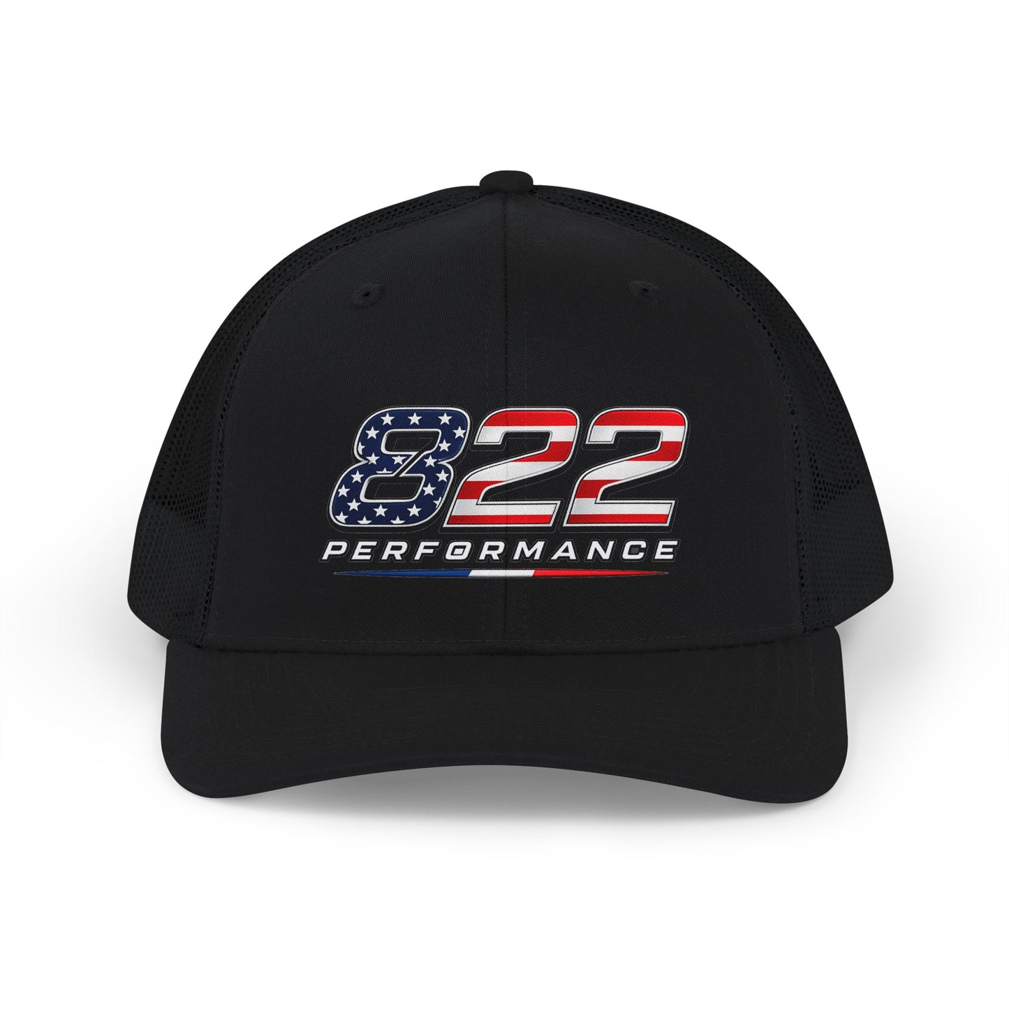 Snapback Trucker Cap — "822 Performance" American Flag Racing Patch