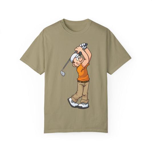 Golfing Cartoon Unisex Garment-Dyed T-shirt