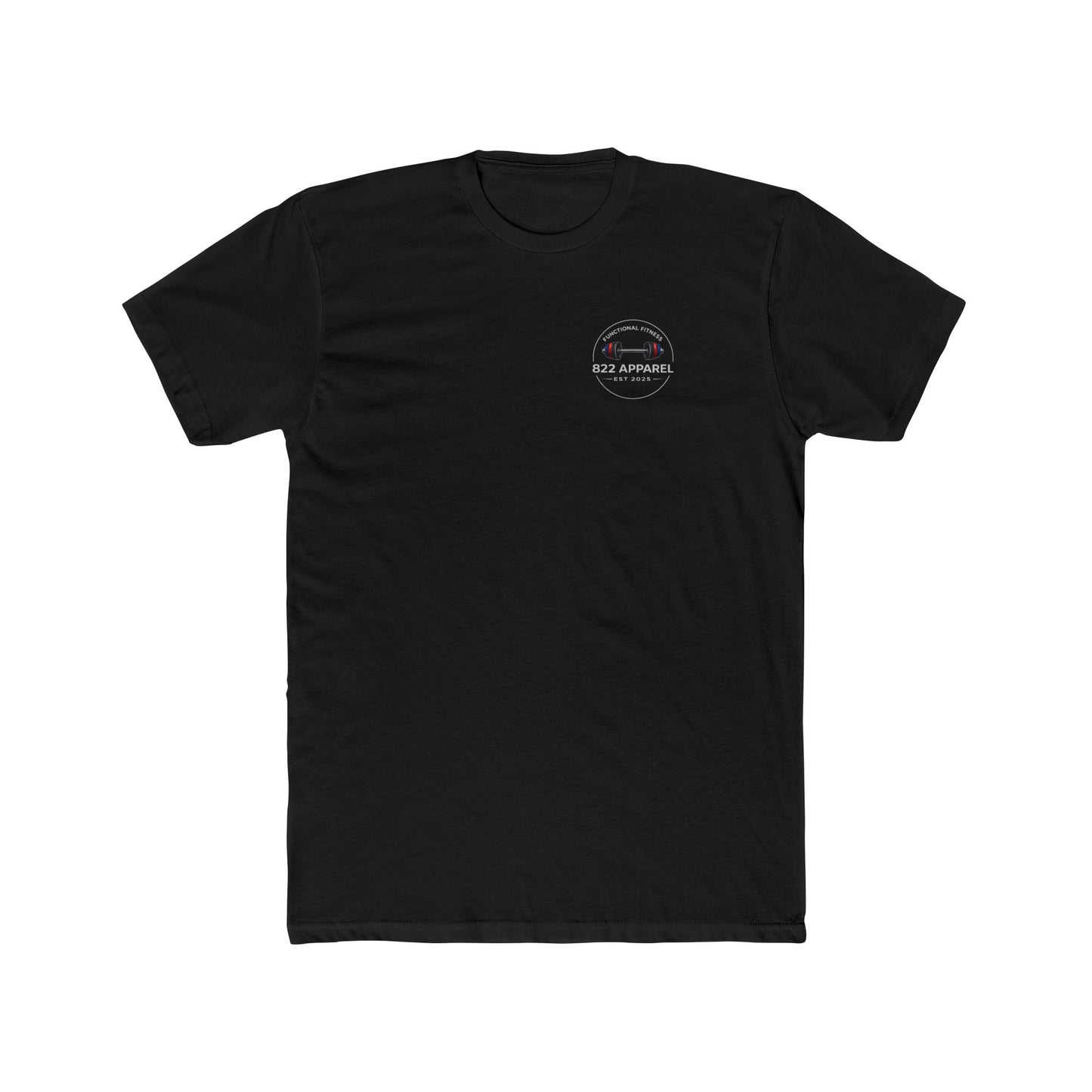 822 Apparel Functional Fitness T-Shirt — Barbell Logo Gym Tee