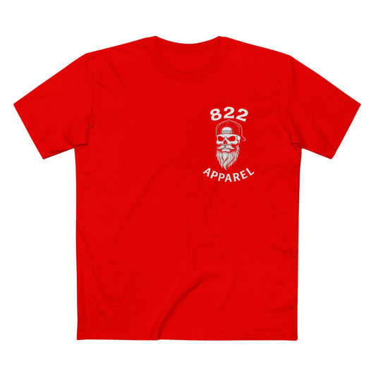 822 Apparel Skull Tee — Red Graphic T-Shirt with 822 Logo