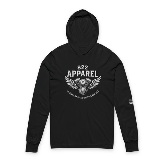 822 Apparel Unisex Hooded Long Sleeve Tee - Embrace Speed & Style