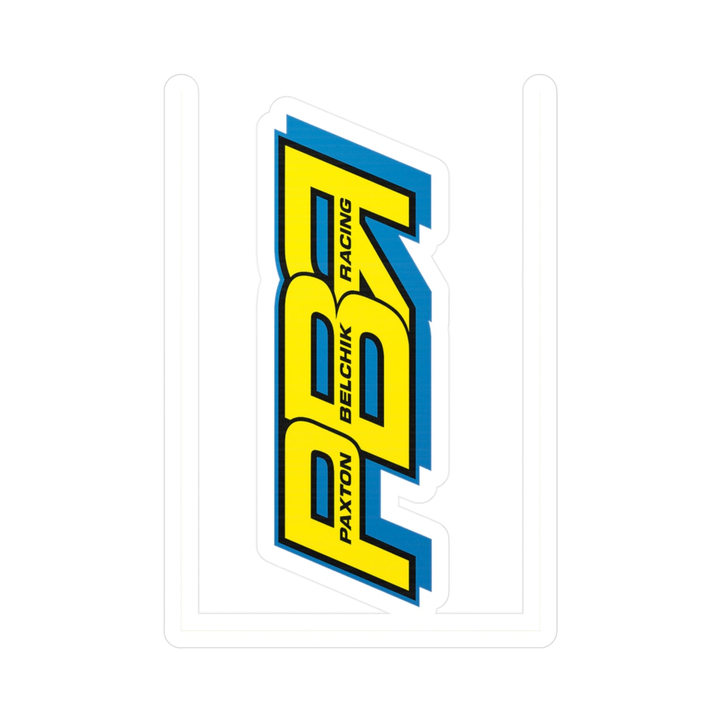 Decal - Paxton Bellick Racing (PBR) Yellow & Blue Kiss-Cut Vinyl Sticker